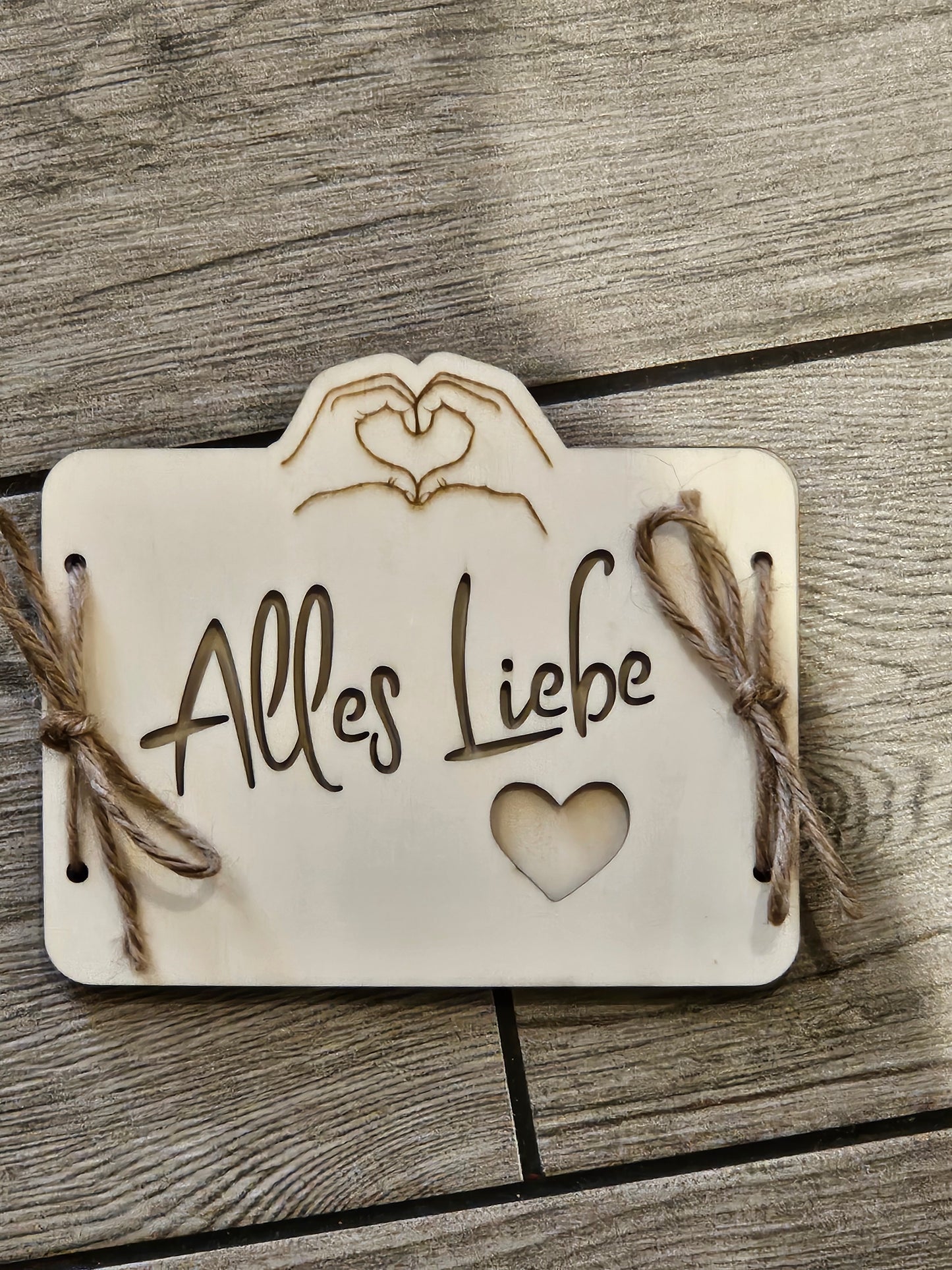 💖 Holzkarte „Alles Liebe“