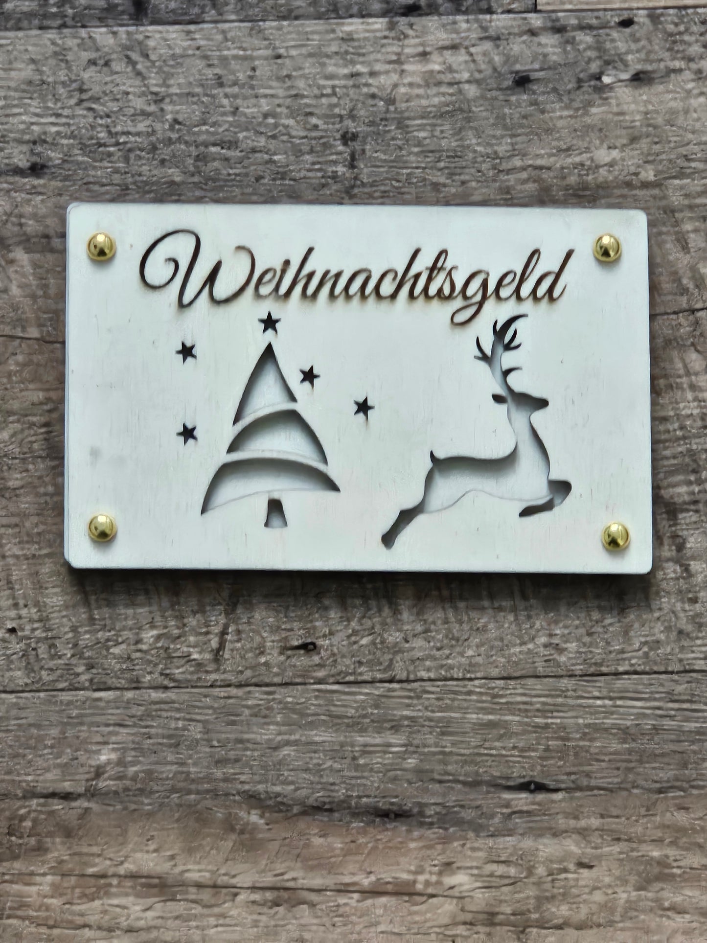 Weihnachtsgeld-Geschenkkarte – Handgefertigt aus Holz mit Lasergravur