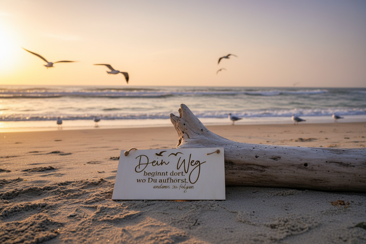 Holzschild Dein Weg – Lifestyle Strand