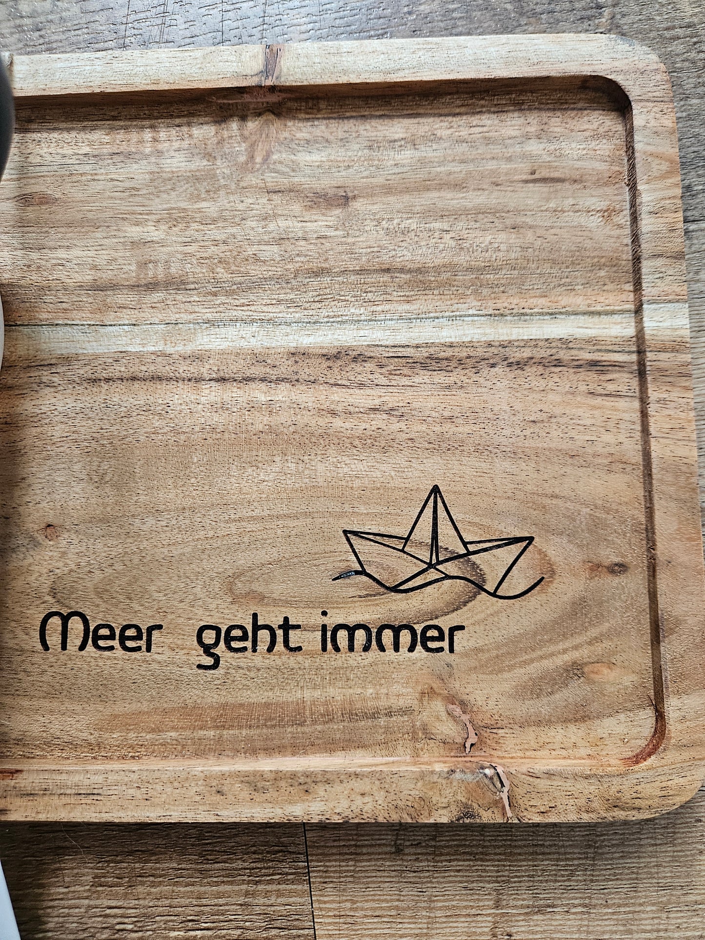 Frühstücksset „Meer geht immer“ – Holztablett & Keramiktasse