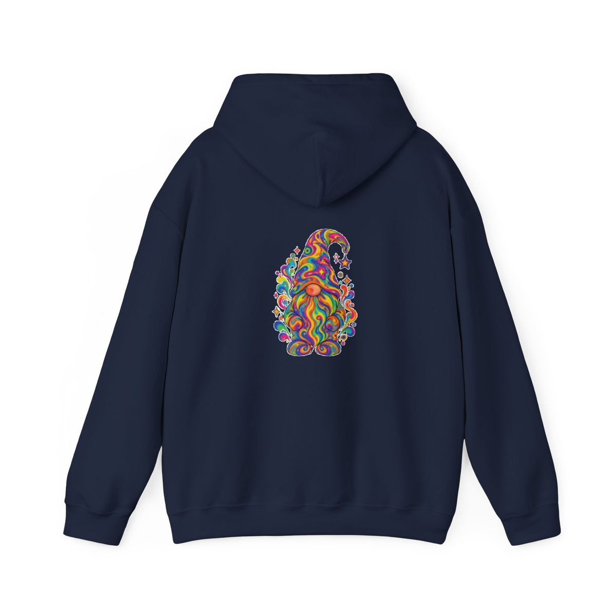 Hoodie mit buntem psychedelischem Wichtel-Motiv