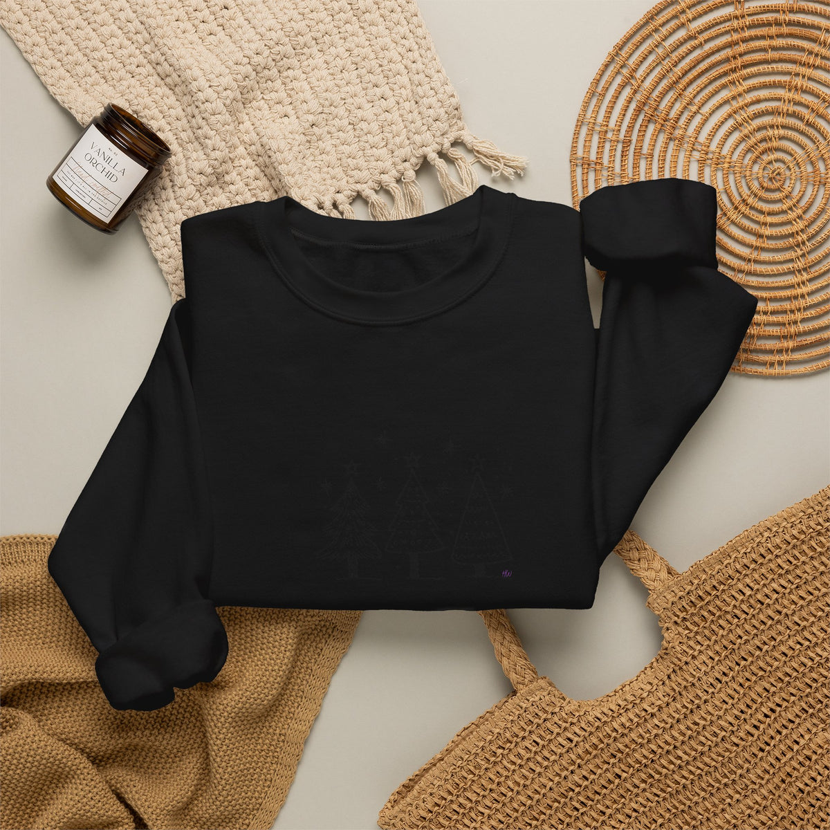 Minimalist Christmas Trees Holiday Crewneck Sweatshirt