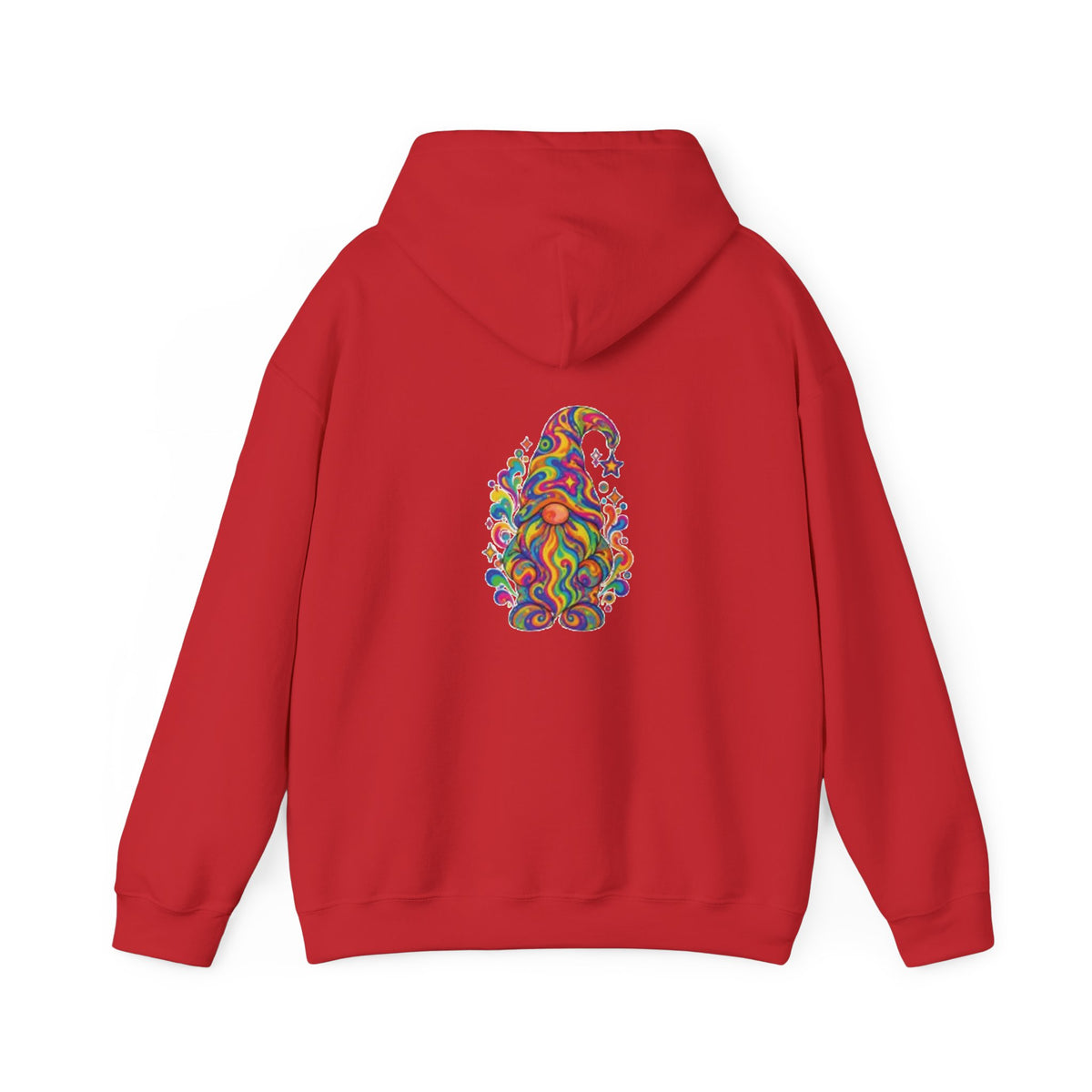 Hoodie mit buntem psychedelischem Wichtel-Motiv