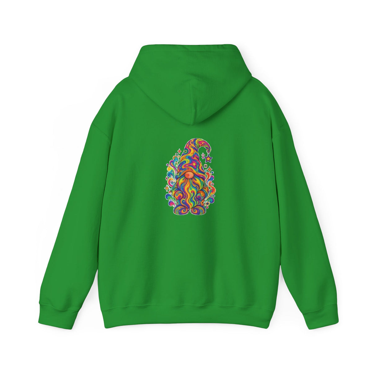 Hoodie mit buntem psychedelischem Wichtel-Motiv