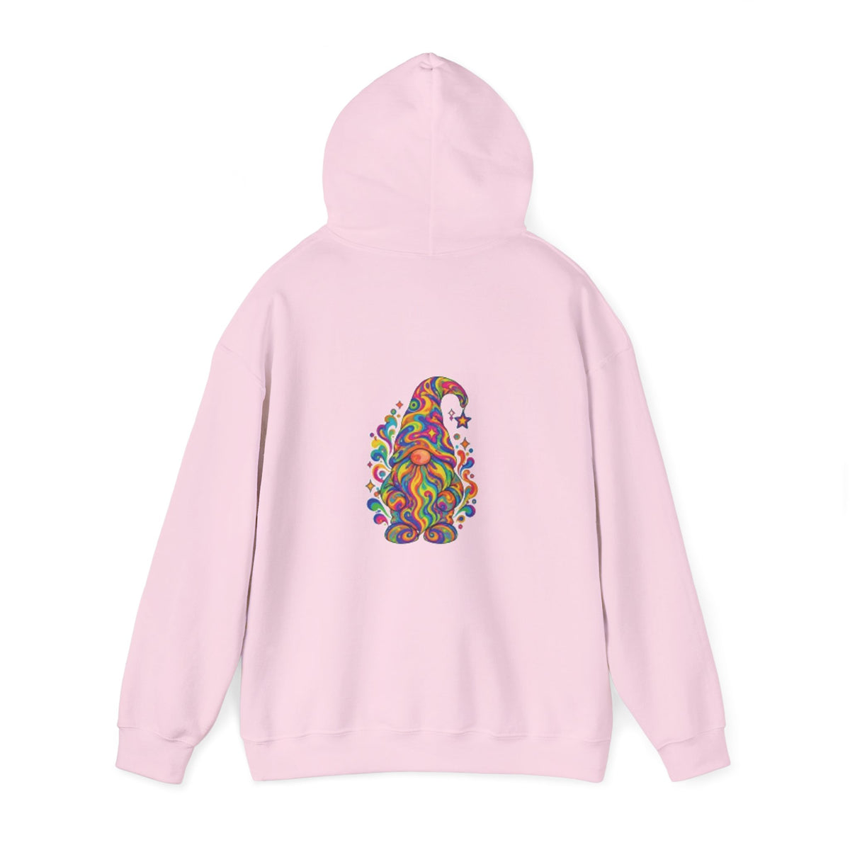 Hoodie mit buntem psychedelischem Wichtel-Motiv