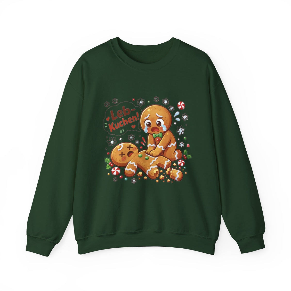 Weihnachtssweatshirt mit lustigem Lebkuchen-Motiv