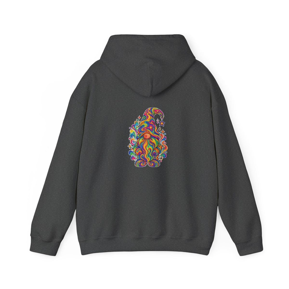Hoodie mit buntem psychedelischem Wichtel-Motiv