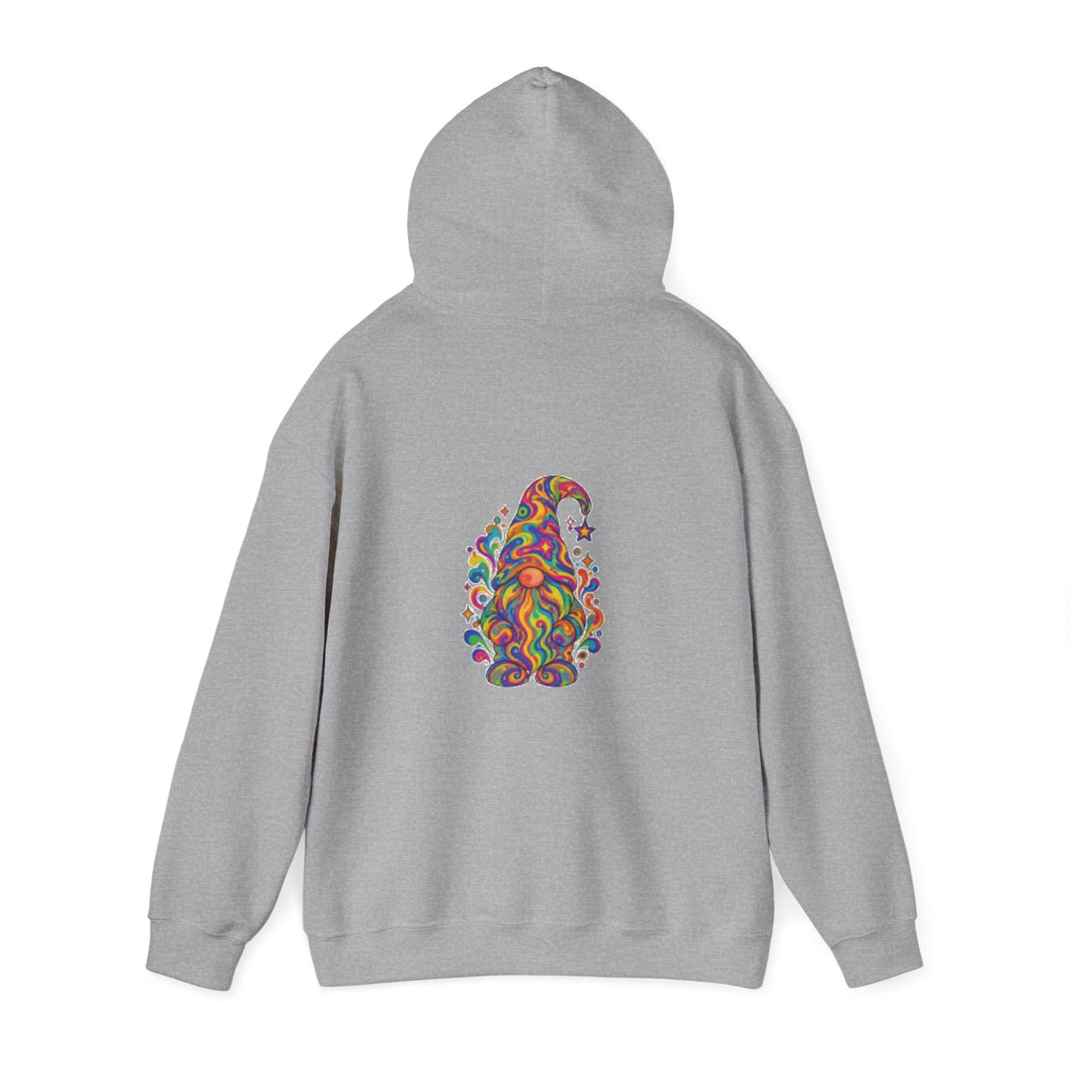 Hoodie mit buntem psychedelischem Wichtel-Motiv
