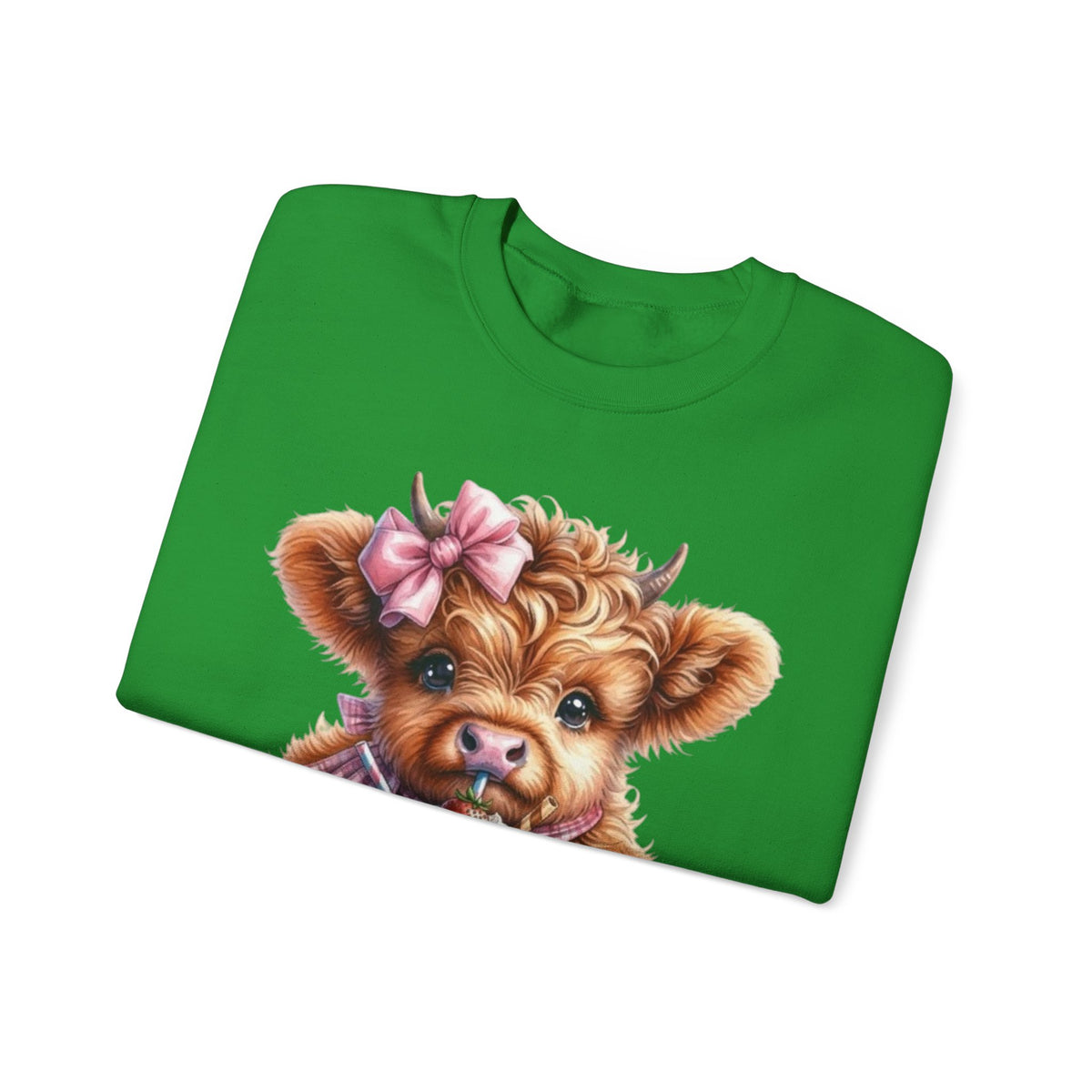 Sweatshirt mit Hochlandkalb und Erdbeerdrink