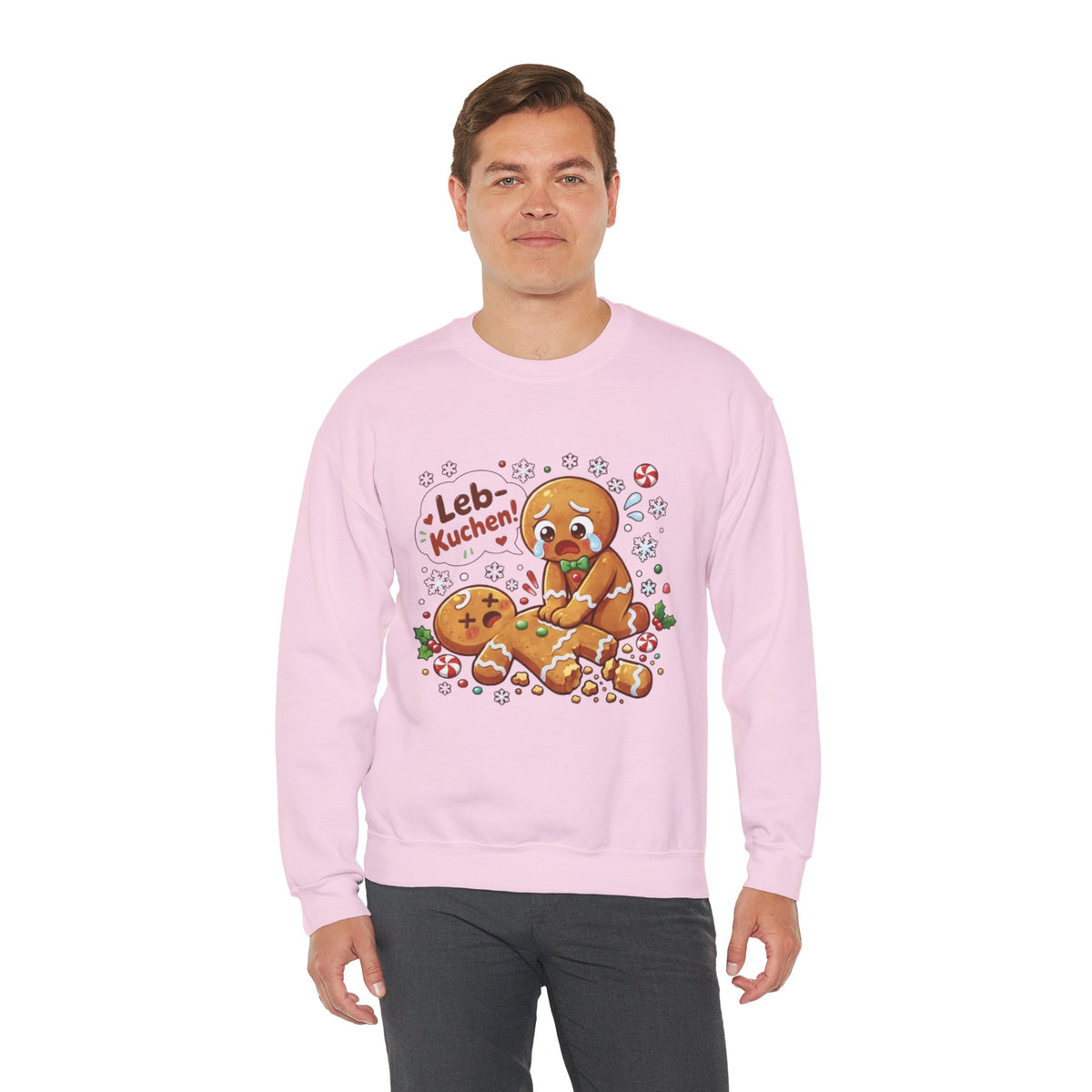 Weihnachtssweatshirt mit lustigem Lebkuchen-Motiv