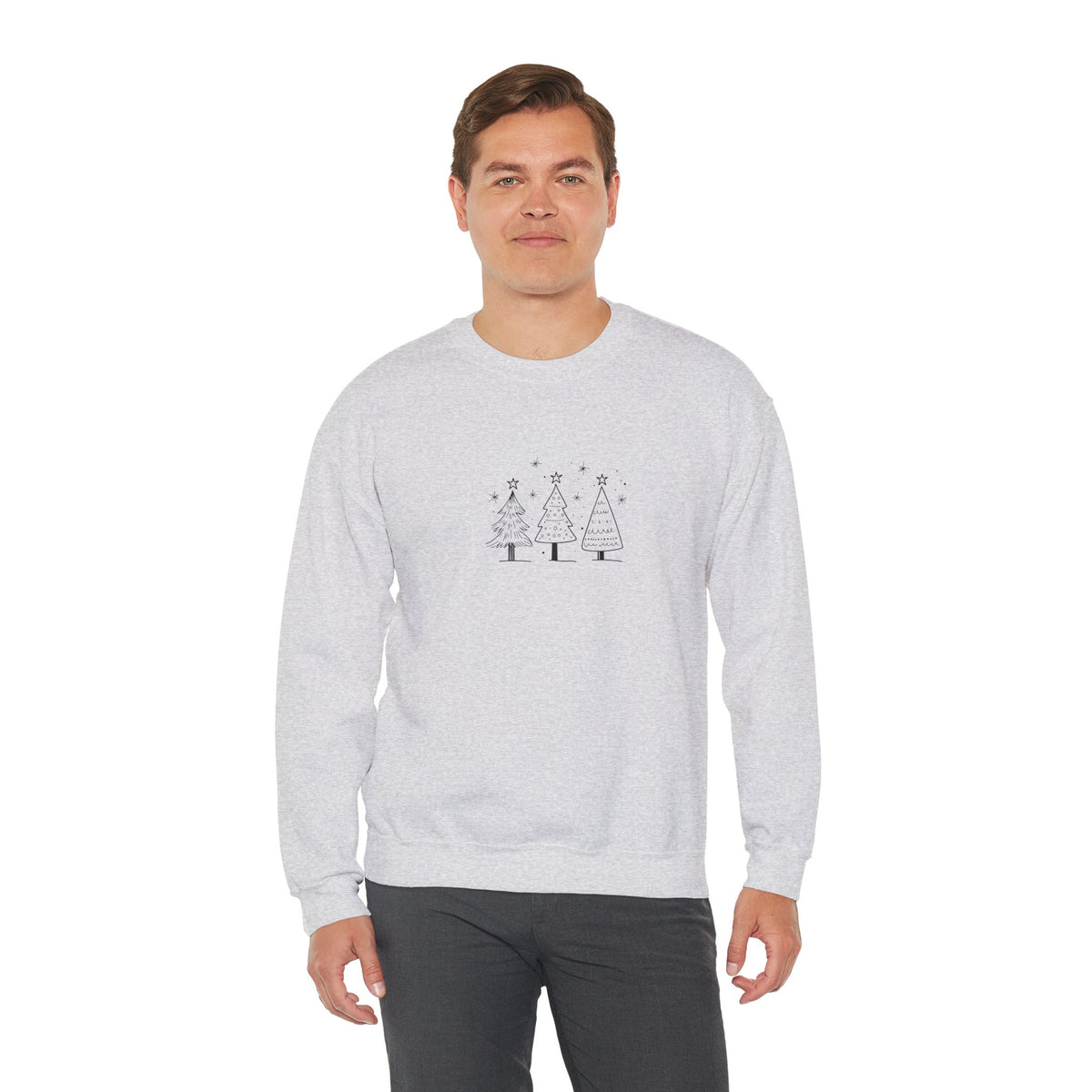 Minimalist Christmas Trees Holiday Crewneck Sweatshirt