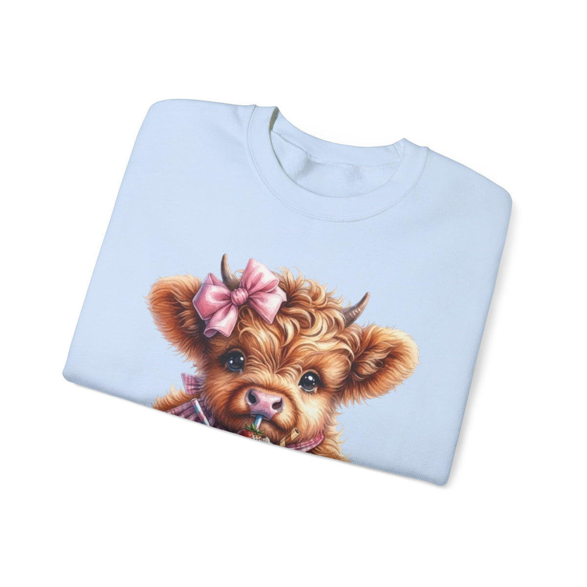 Sweatshirt mit Hochlandkalb und Erdbeerdrink