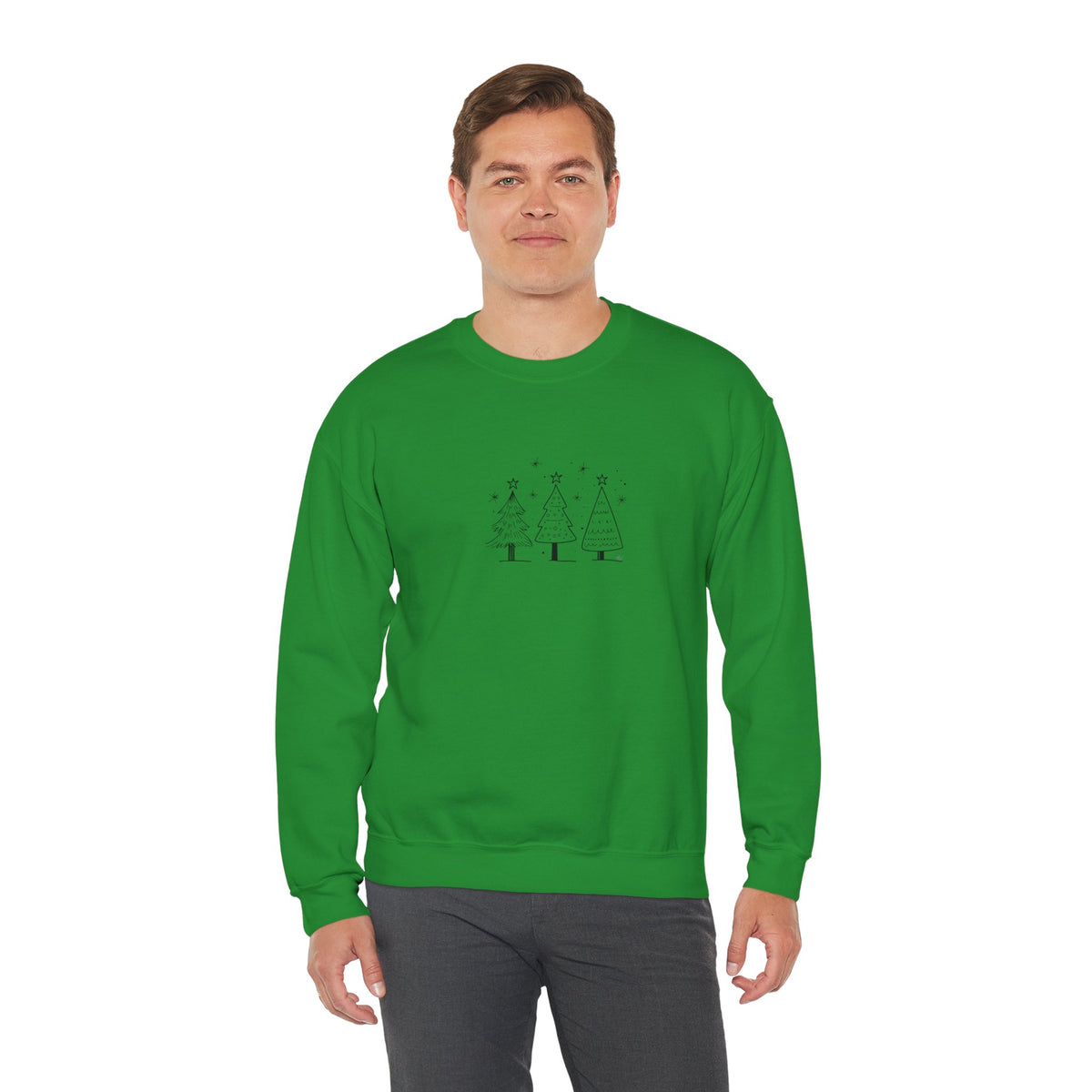 Minimalist Christmas Trees Holiday Crewneck Sweatshirt