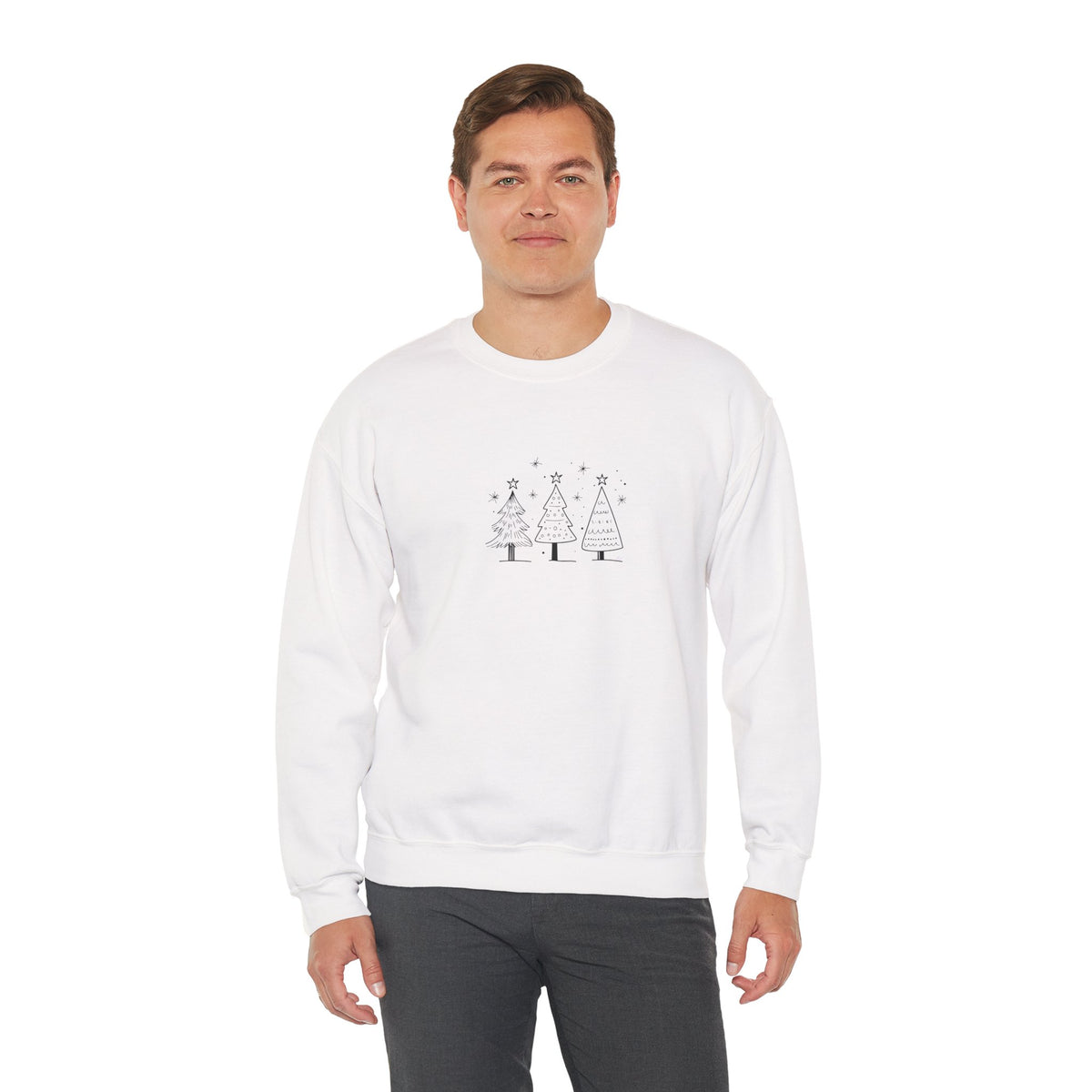 Minimalist Christmas Trees Holiday Crewneck Sweatshirt