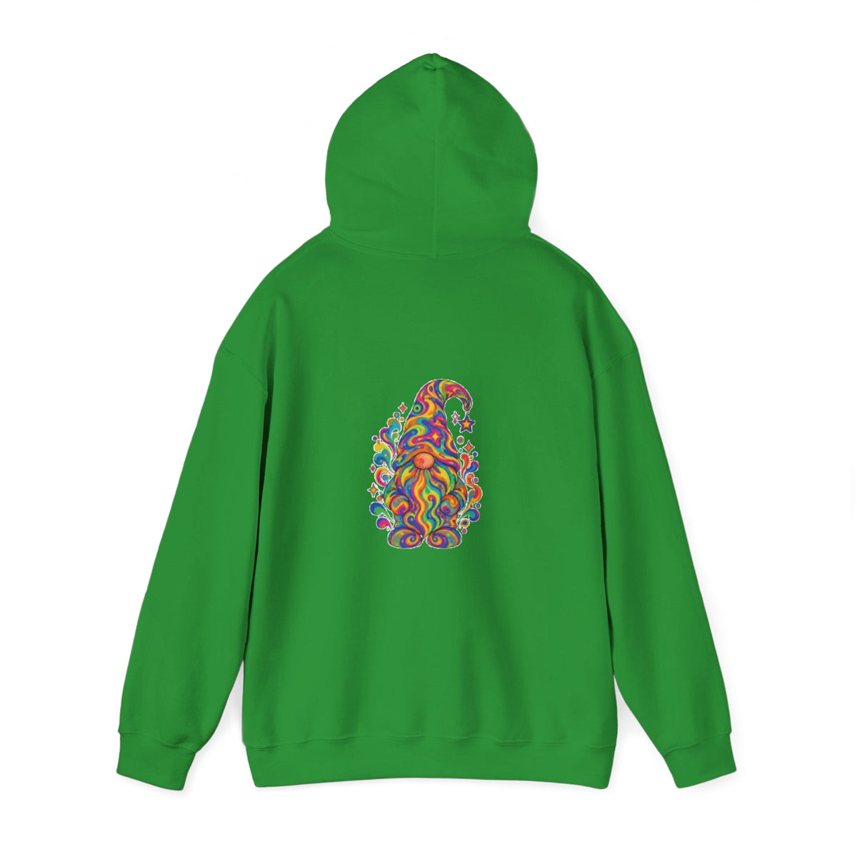 Hoodie mit buntem psychedelischem Wichtel-Motiv