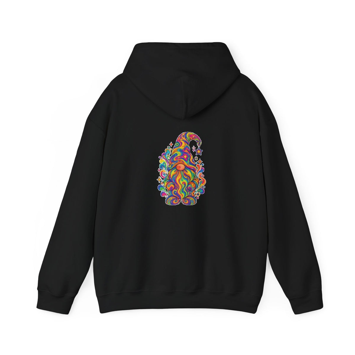 Hoodie mit buntem psychedelischem Wichtel-Motiv