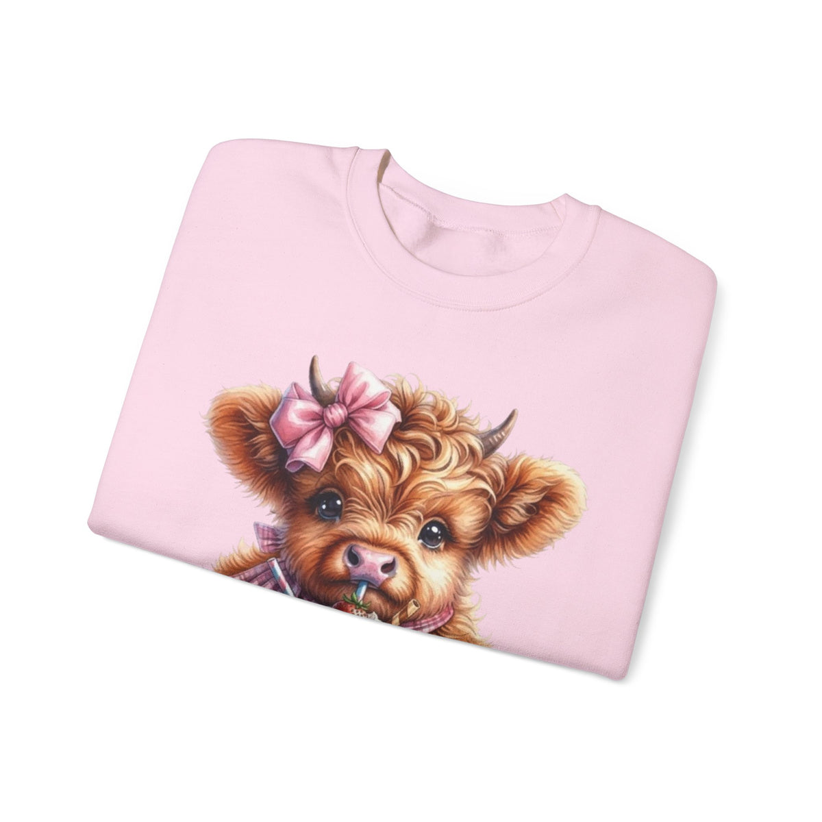 Sweatshirt mit Hochlandkalb und Erdbeerdrink