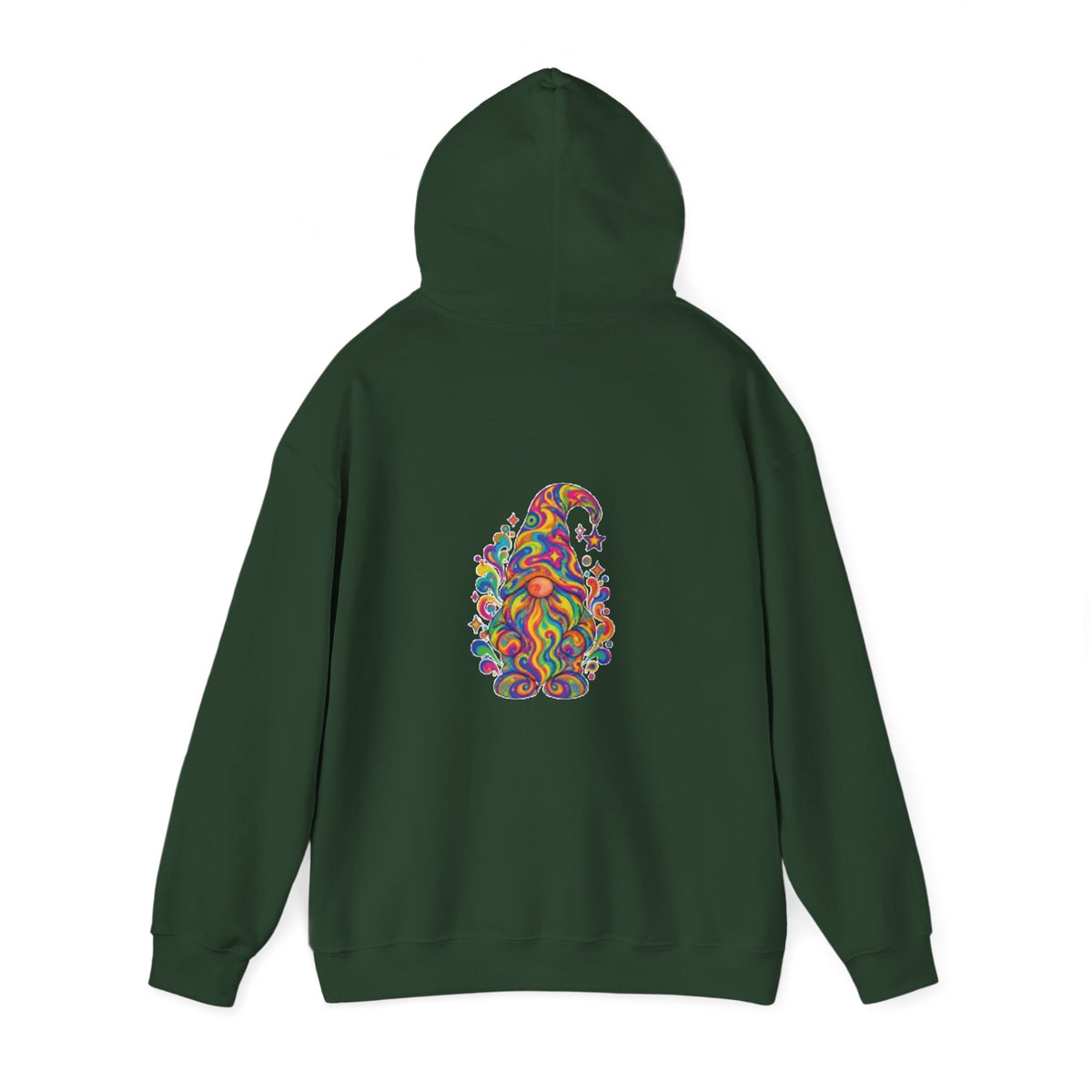 Hoodie mit buntem psychedelischem Wichtel-Motiv