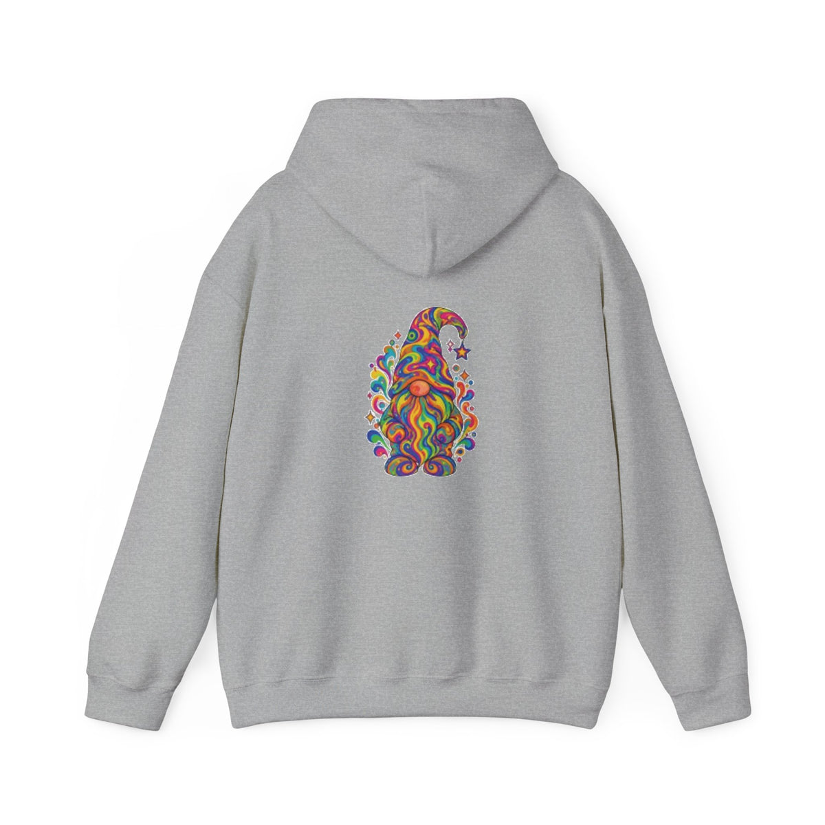 Hoodie mit buntem psychedelischem Wichtel-Motiv