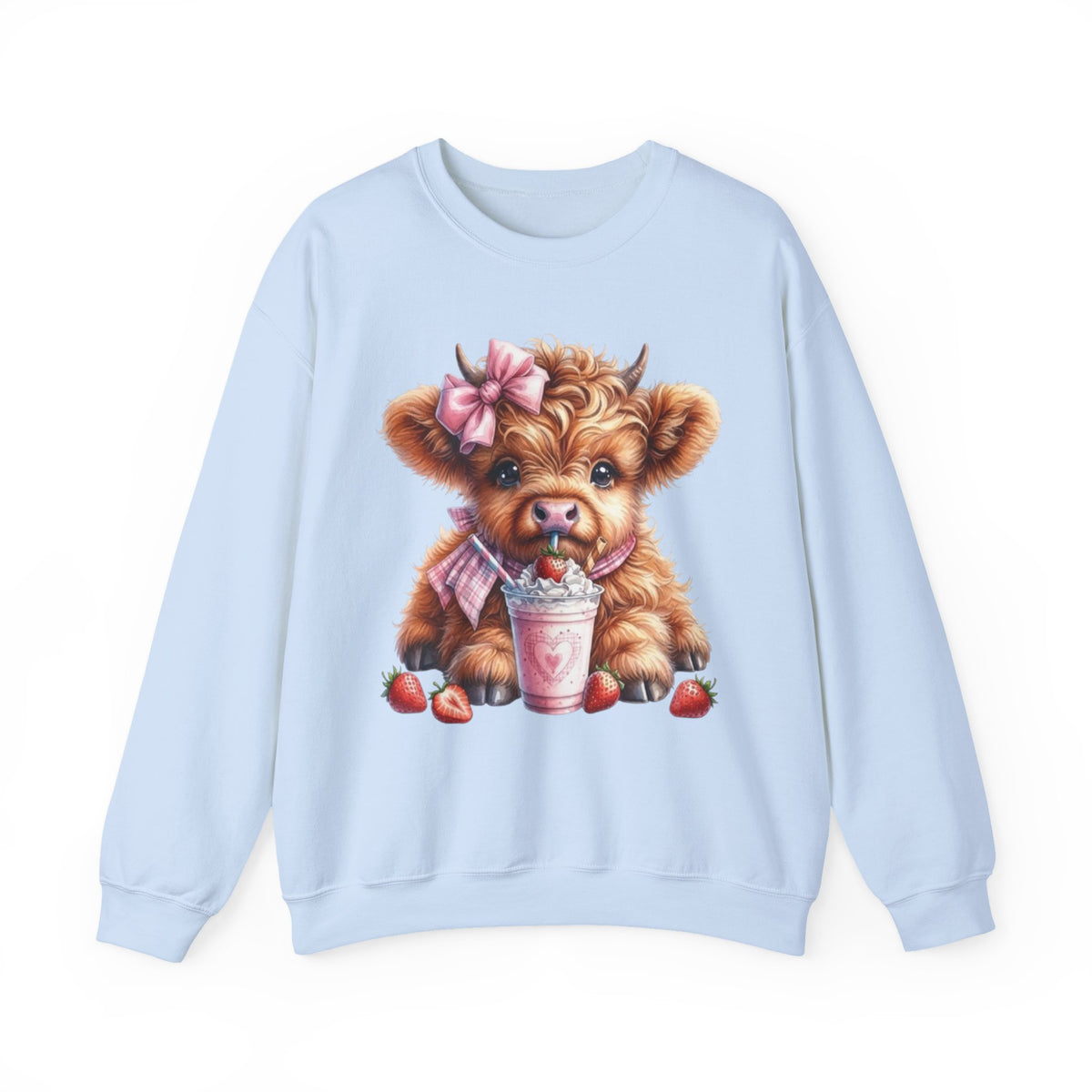 Sweatshirt mit Hochlandkalb und Erdbeerdrink