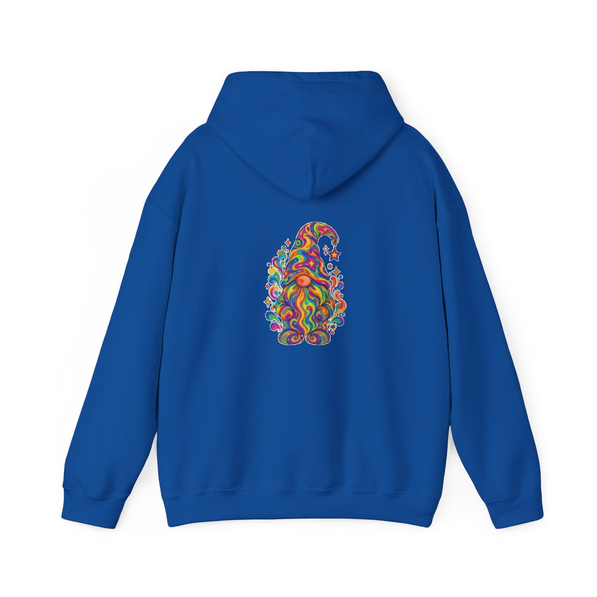 Hoodie mit buntem psychedelischem Wichtel-Motiv