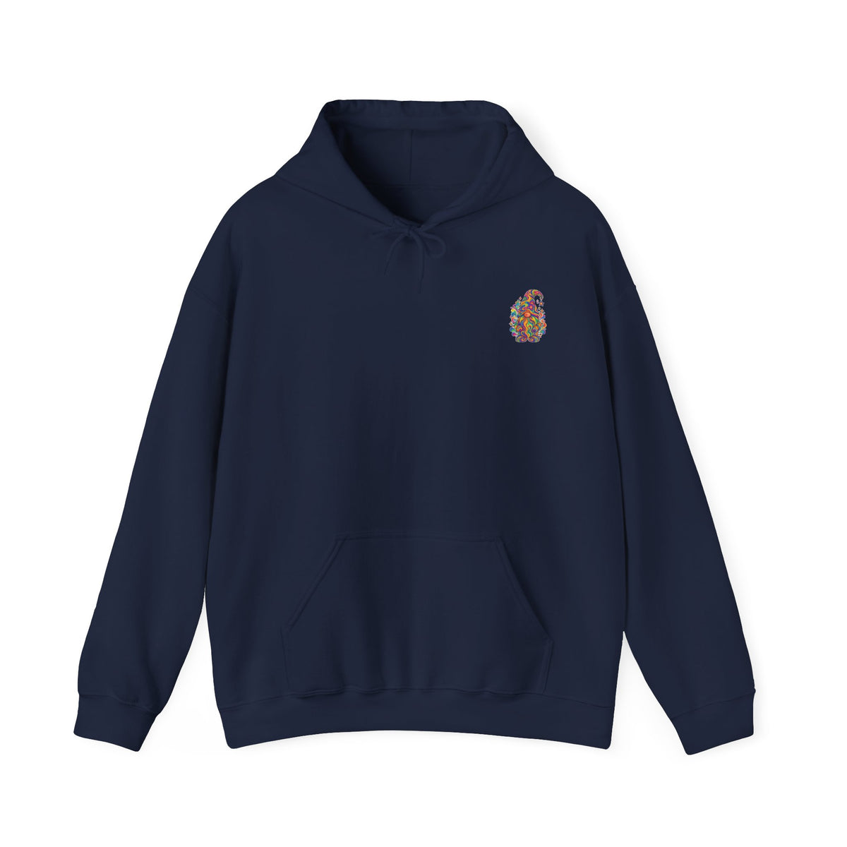 Hoodie mit buntem psychedelischem Wichtel-Motiv