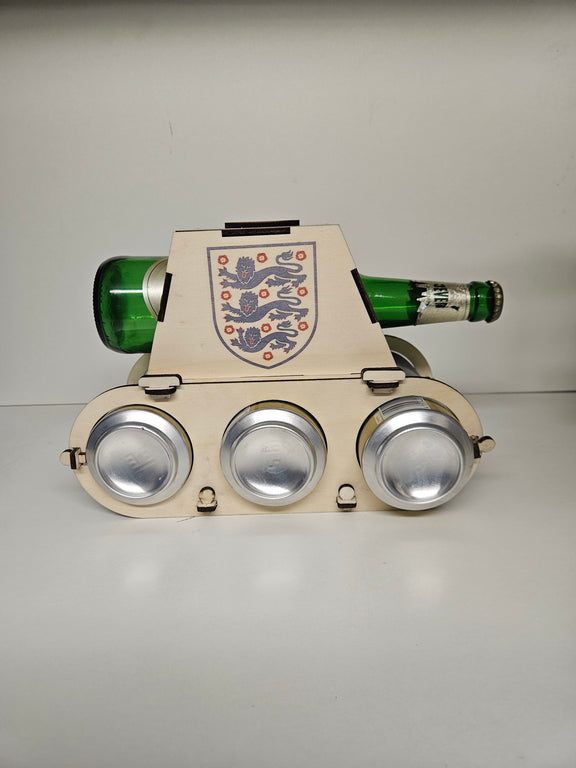 Bier Panzer England Edition – Three Lions Holz Bierträger