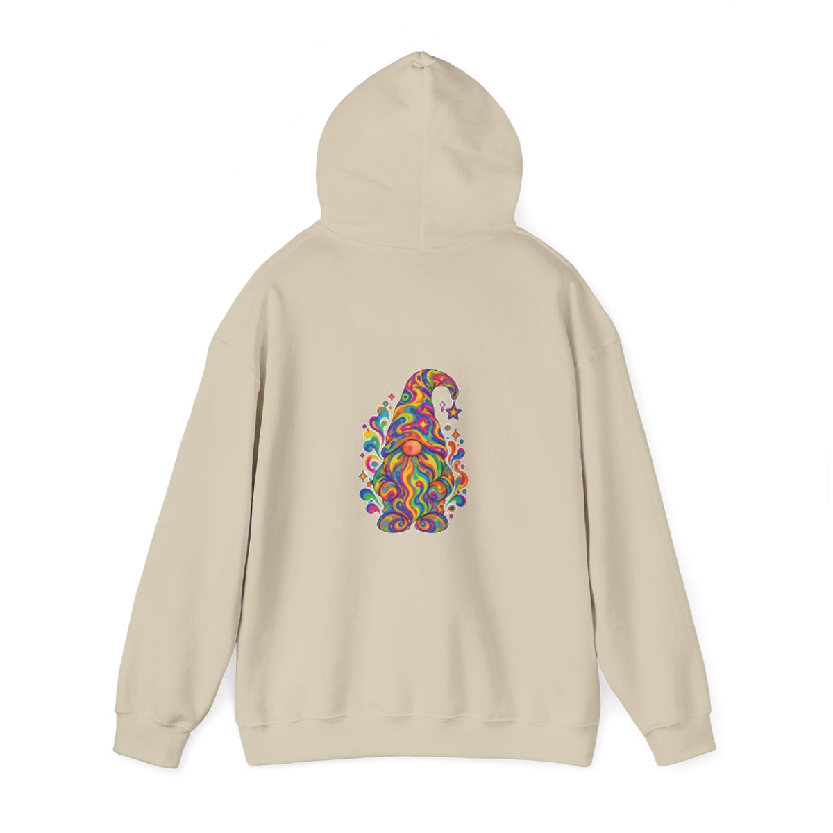 Hoodie mit buntem psychedelischem Wichtel-Motiv