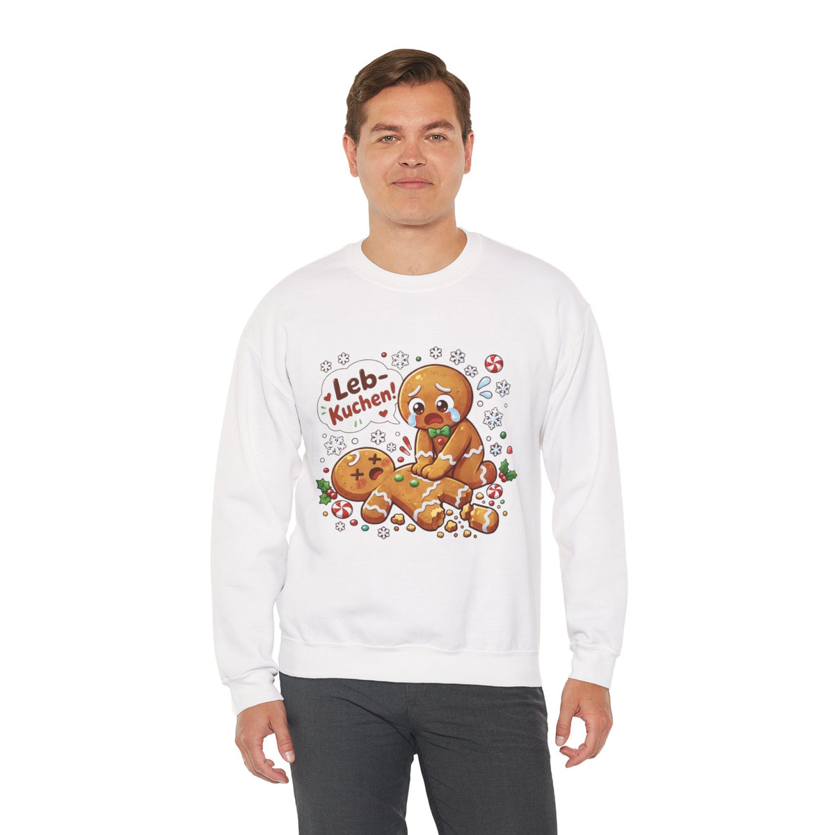 Weihnachtssweatshirt mit lustigem Lebkuchen-Motiv