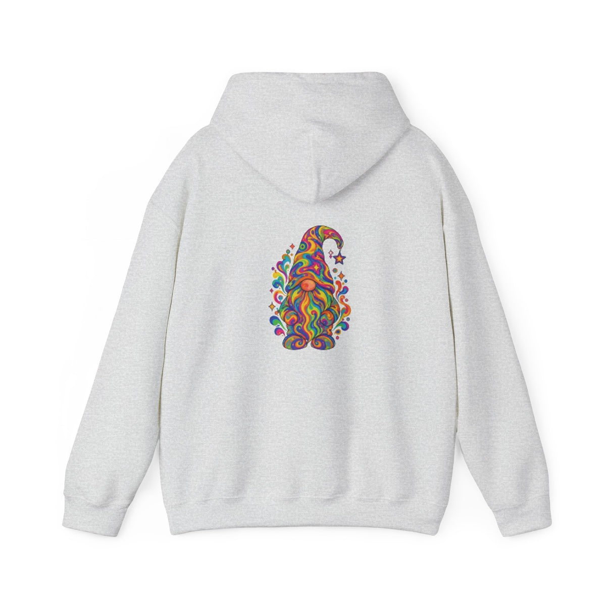 Hoodie mit buntem psychedelischem Wichtel-Motiv