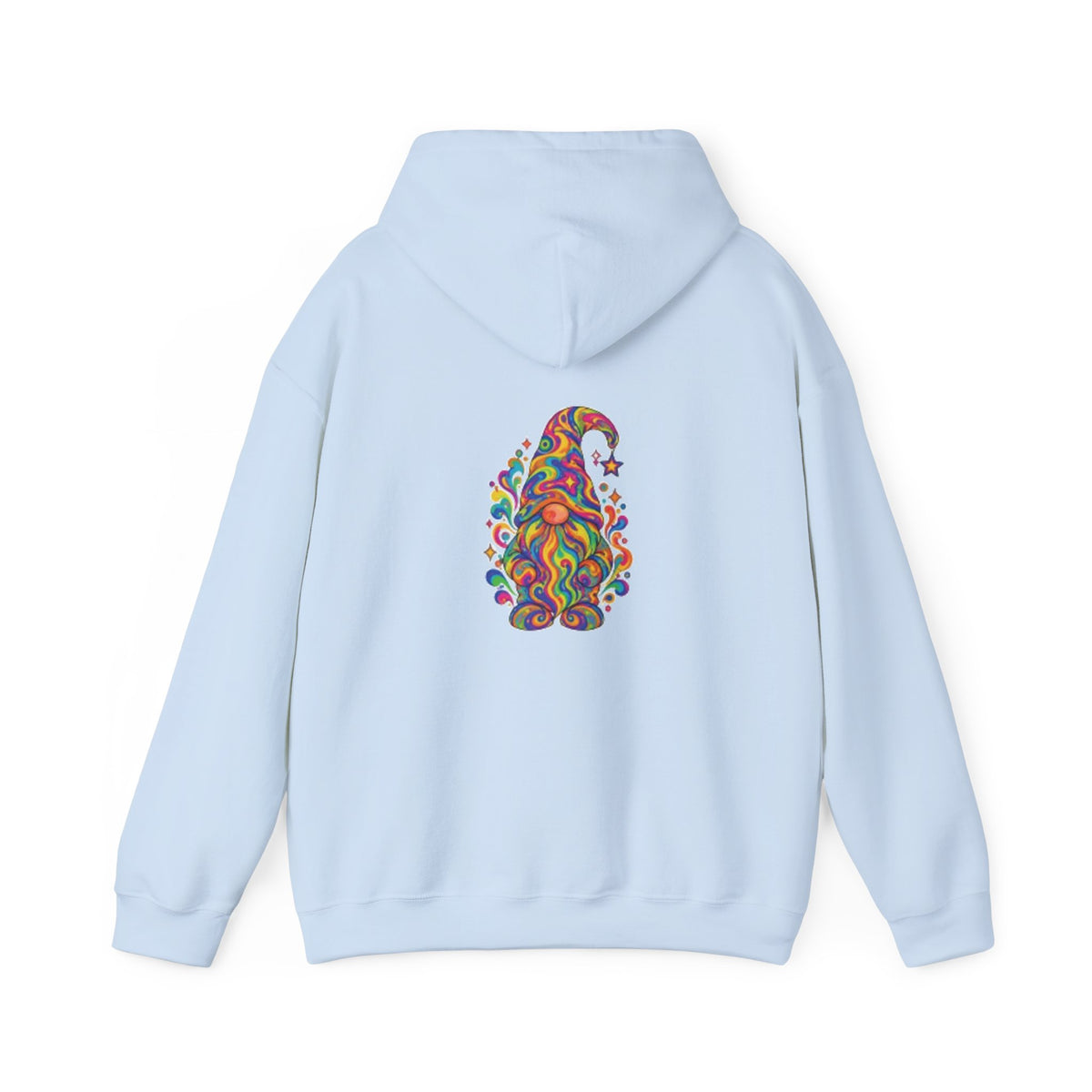Hoodie mit buntem psychedelischem Wichtel-Motiv