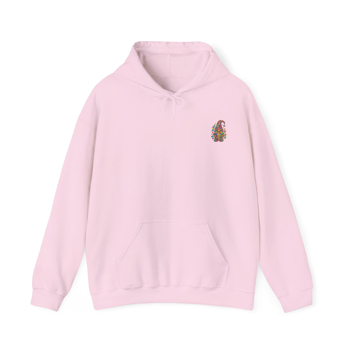 Hoodie mit buntem psychedelischem Wichtel-Motiv