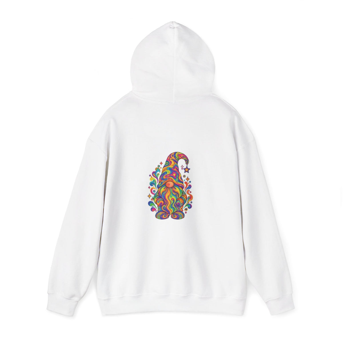 Hoodie mit buntem psychedelischem Wichtel-Motiv