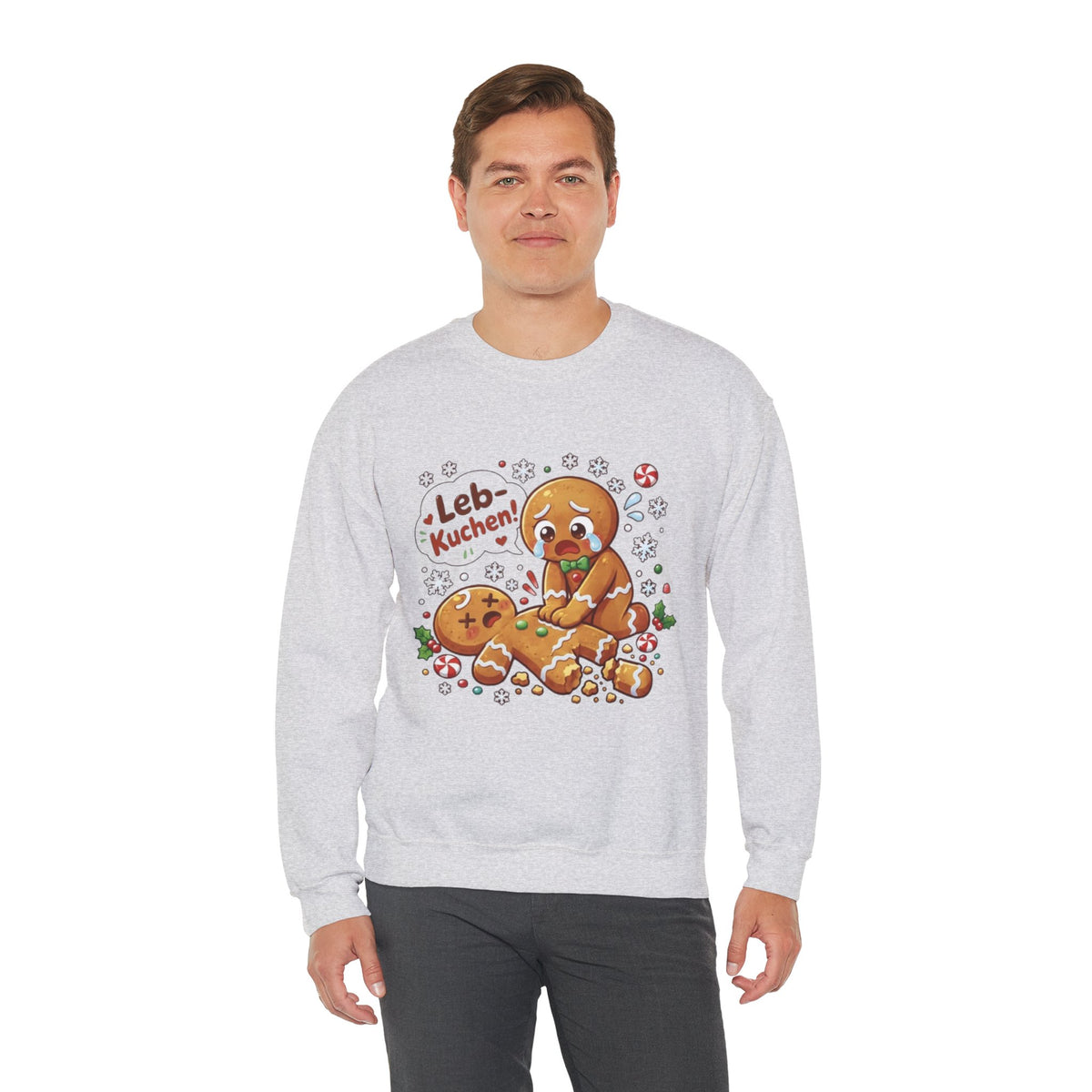 Weihnachtssweatshirt mit lustigem Lebkuchen-Motiv