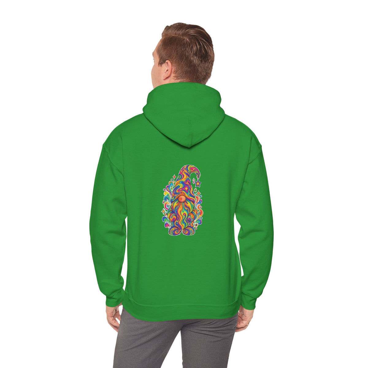 Hoodie mit buntem psychedelischem Wichtel-Motiv