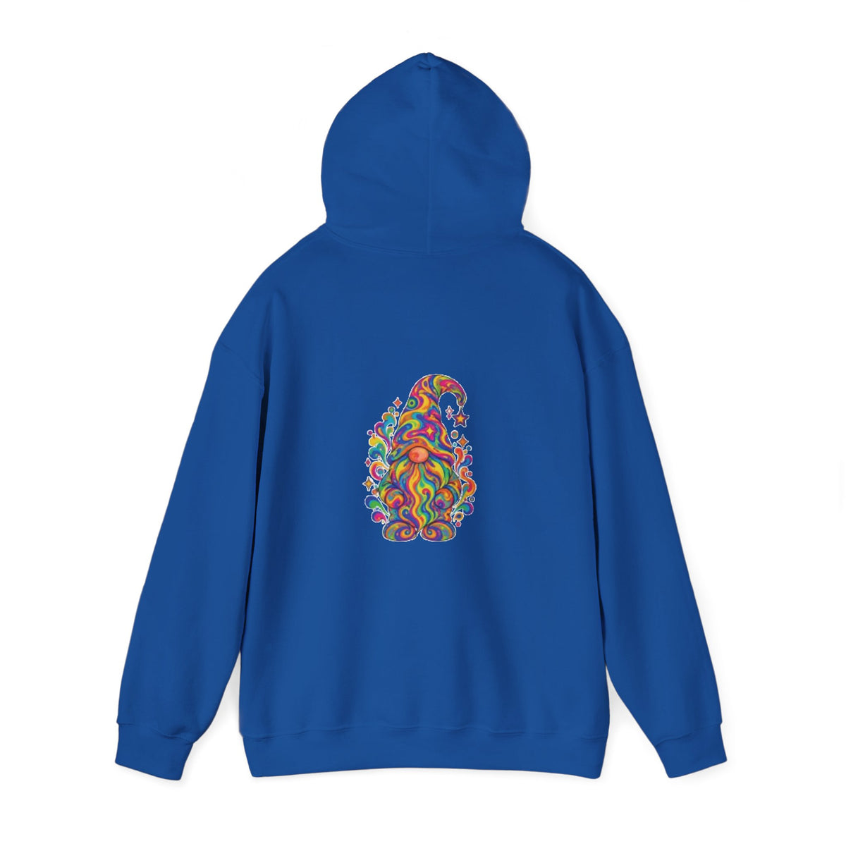 Hoodie mit buntem psychedelischem Wichtel-Motiv