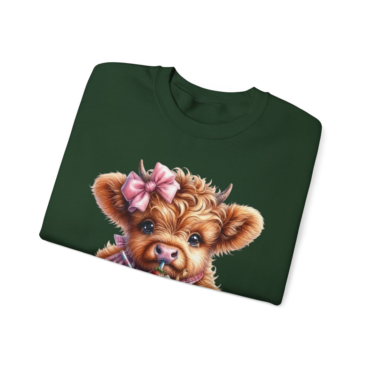 Sweatshirt mit Hochlandkalb und Erdbeerdrink