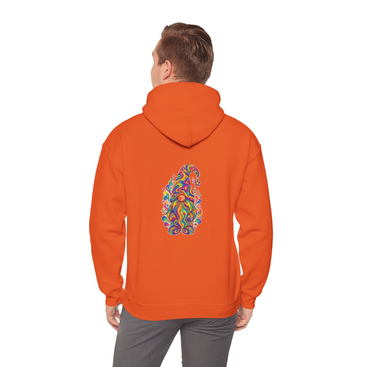 Hoodie mit buntem psychedelischem Wichtel-Motiv