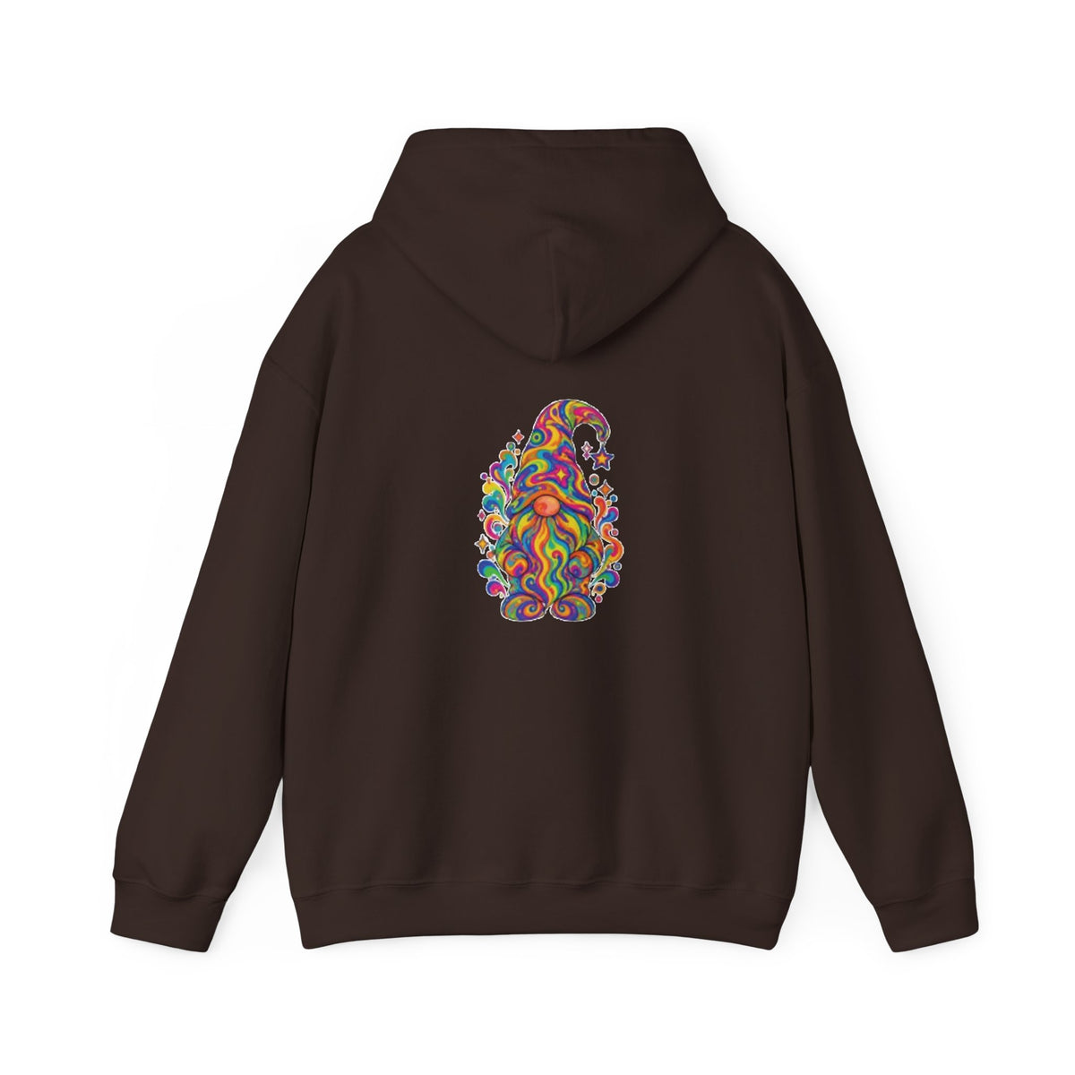 Hoodie mit buntem psychedelischem Wichtel-Motiv