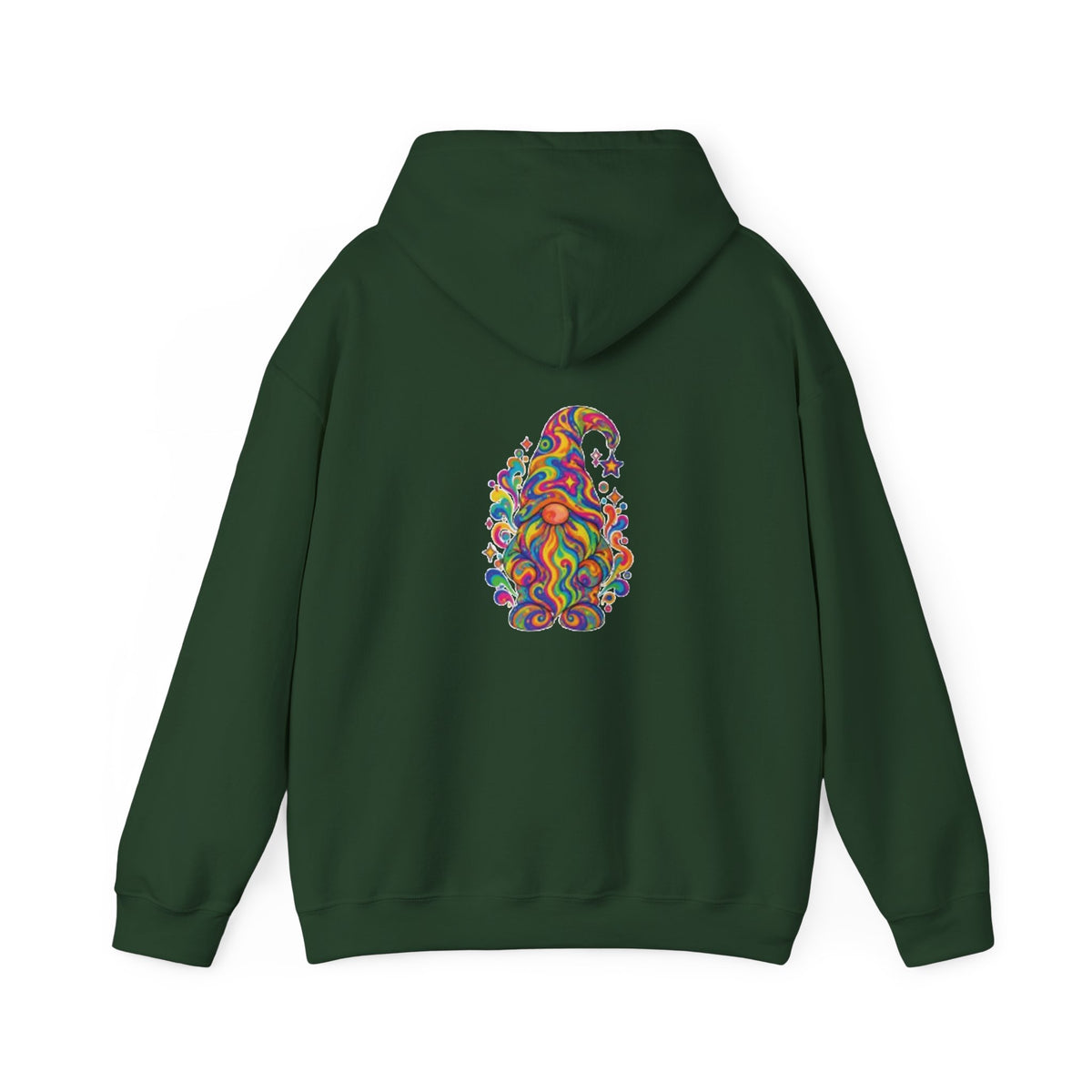 Hoodie mit buntem psychedelischem Wichtel-Motiv