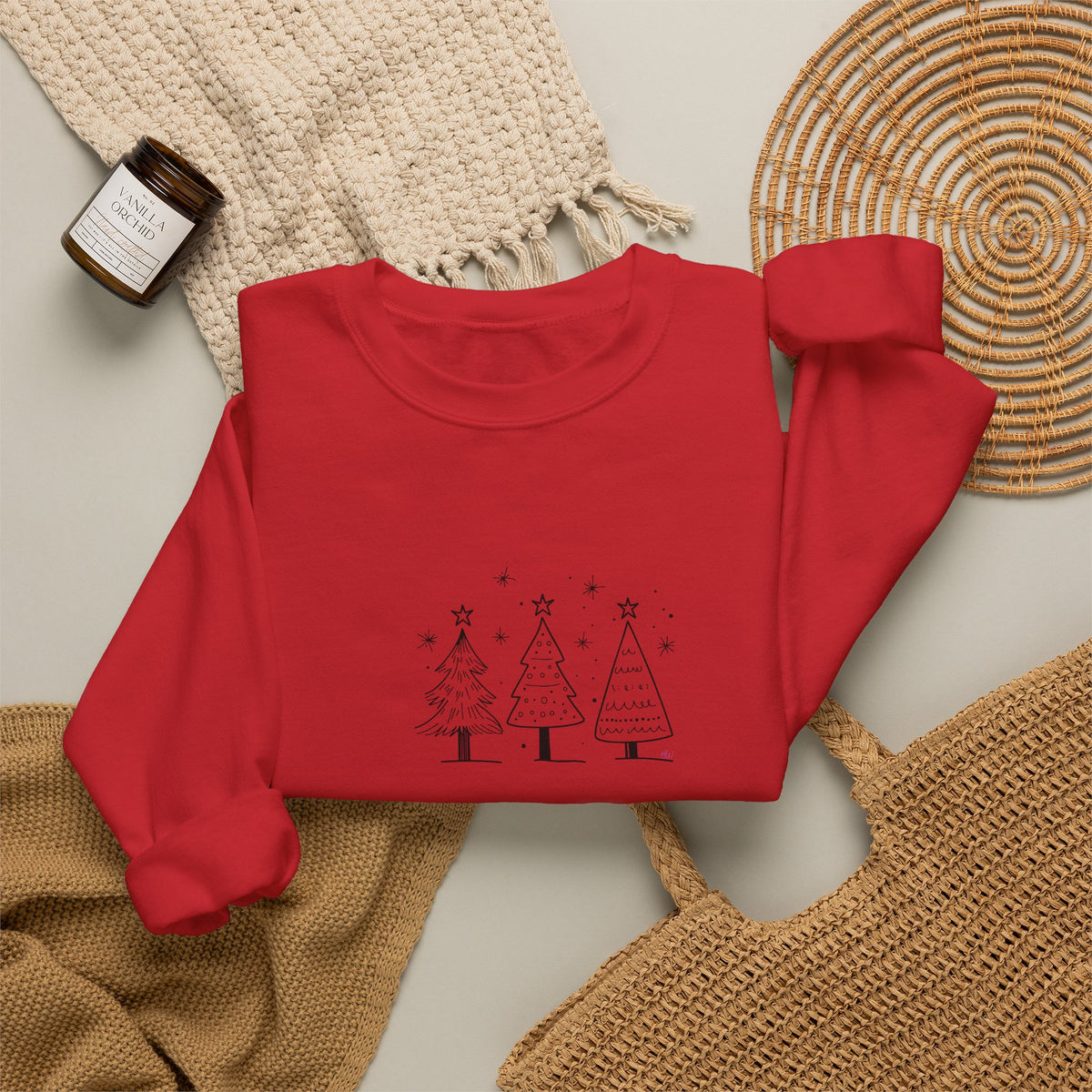 Minimalist Christmas Trees Holiday Crewneck Sweatshirt