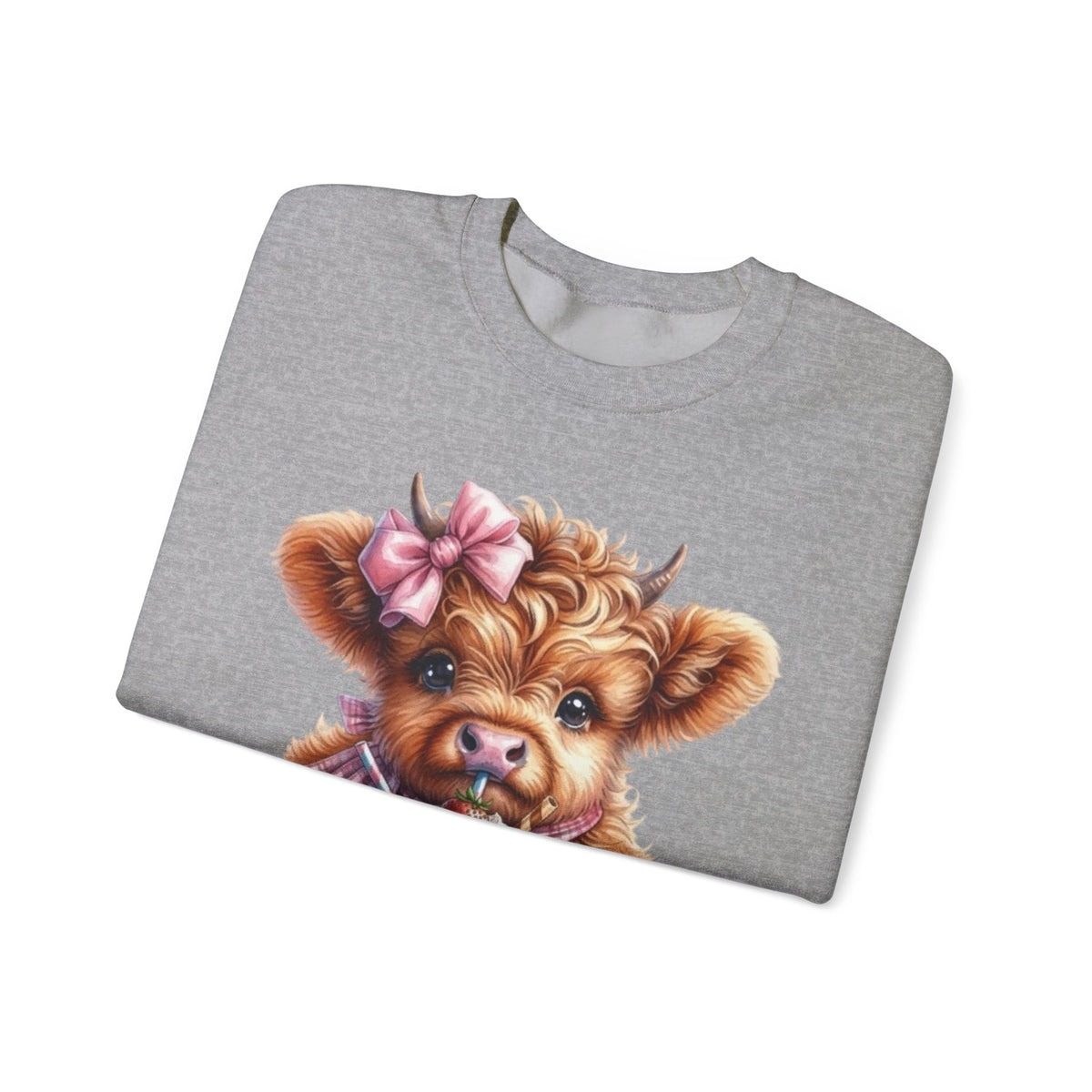 Sweatshirt mit Hochlandkalb und Erdbeerdrink