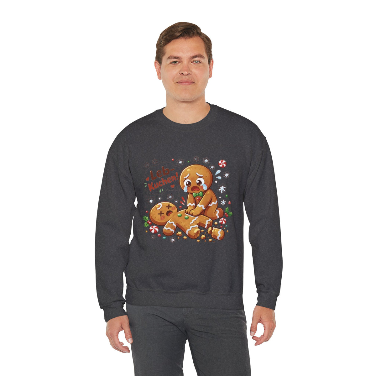 Weihnachtssweatshirt mit lustigem Lebkuchen-Motiv