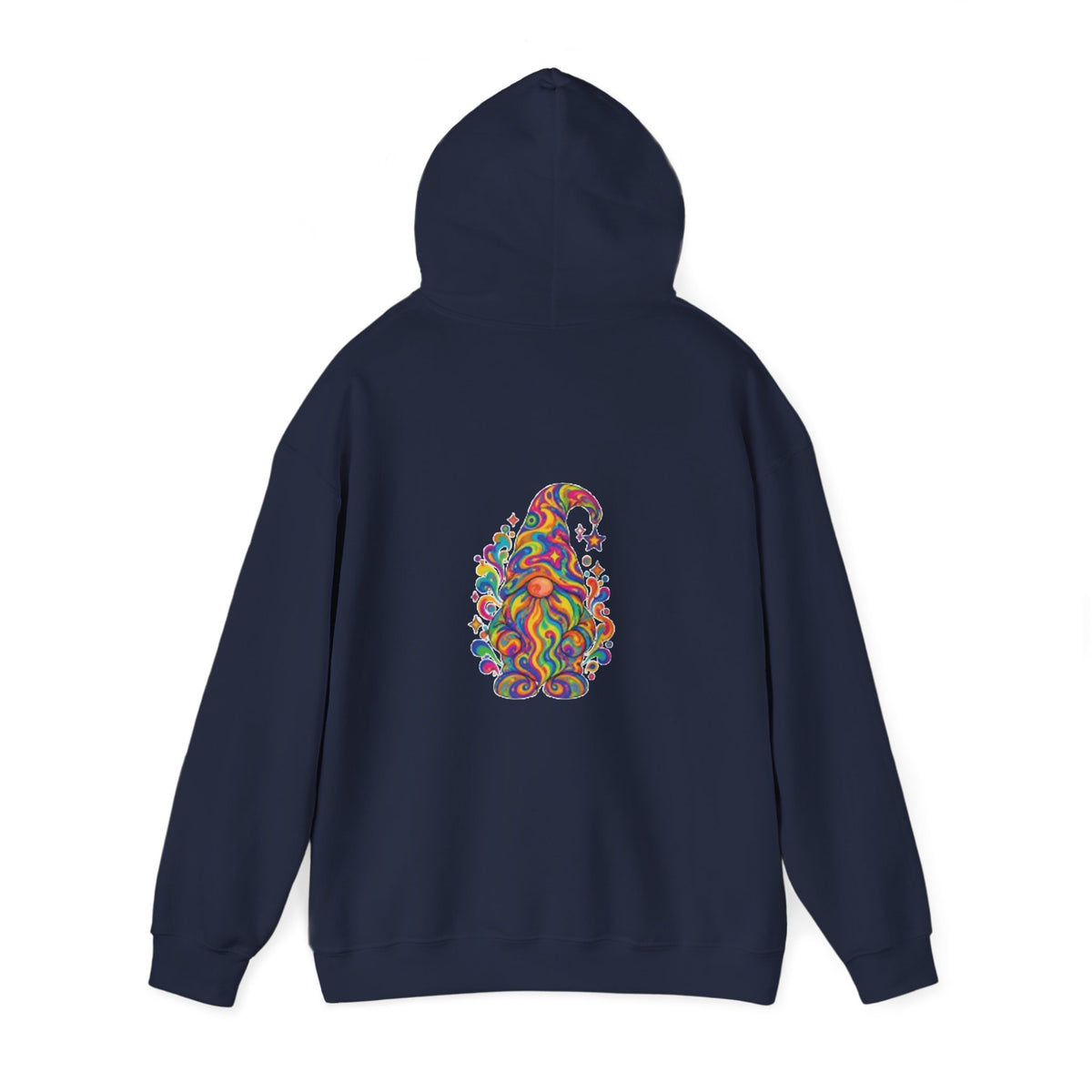Hoodie mit buntem psychedelischem Wichtel-Motiv