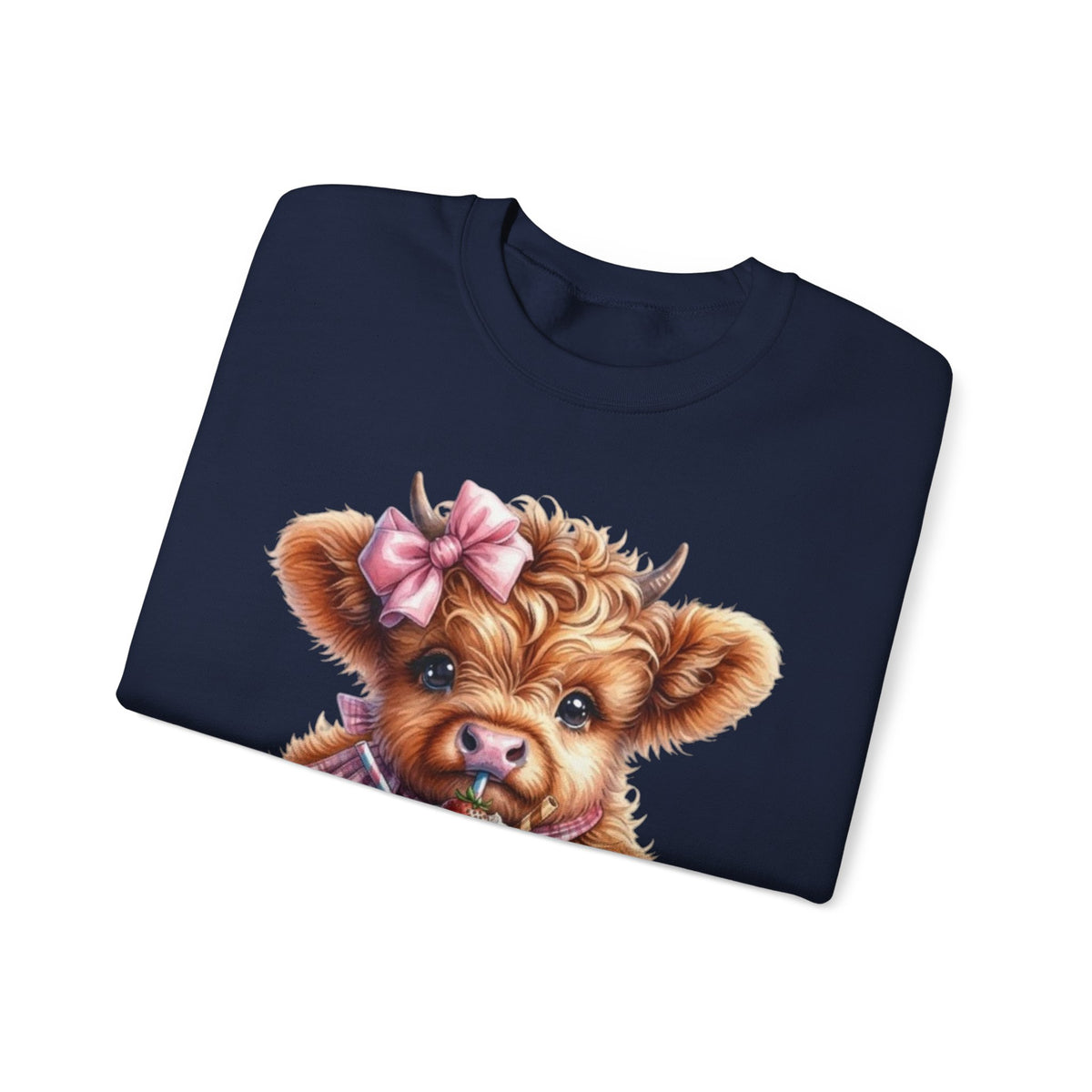 Sweatshirt mit Hochlandkalb und Erdbeerdrink
