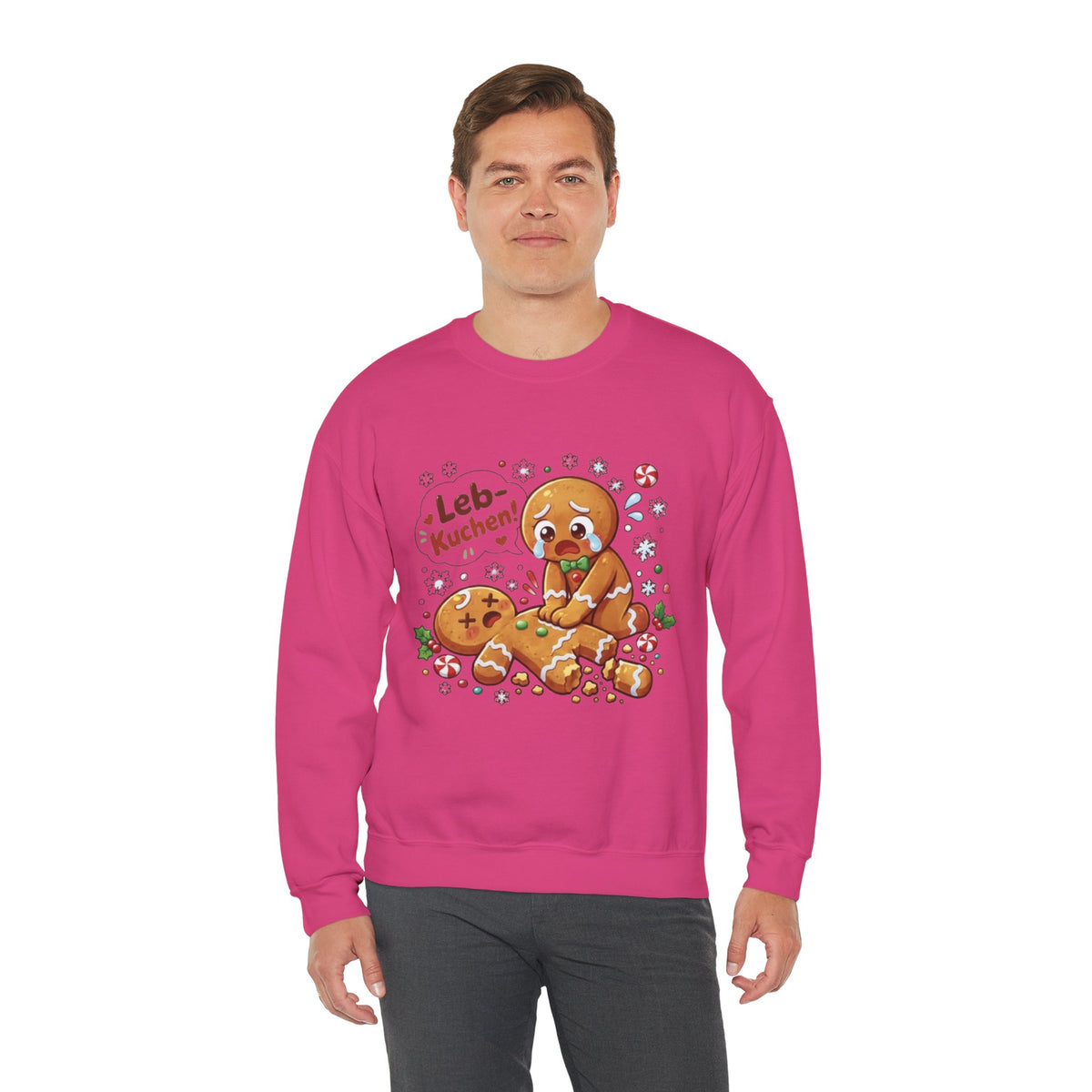 Weihnachtssweatshirt mit lustigem Lebkuchen-Motiv