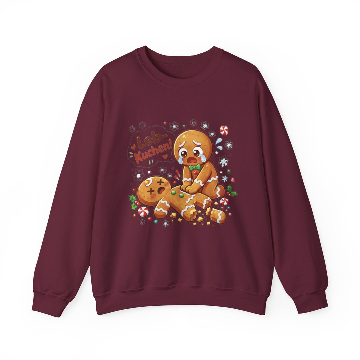 Weihnachtssweatshirt mit lustigem Lebkuchen-Motiv