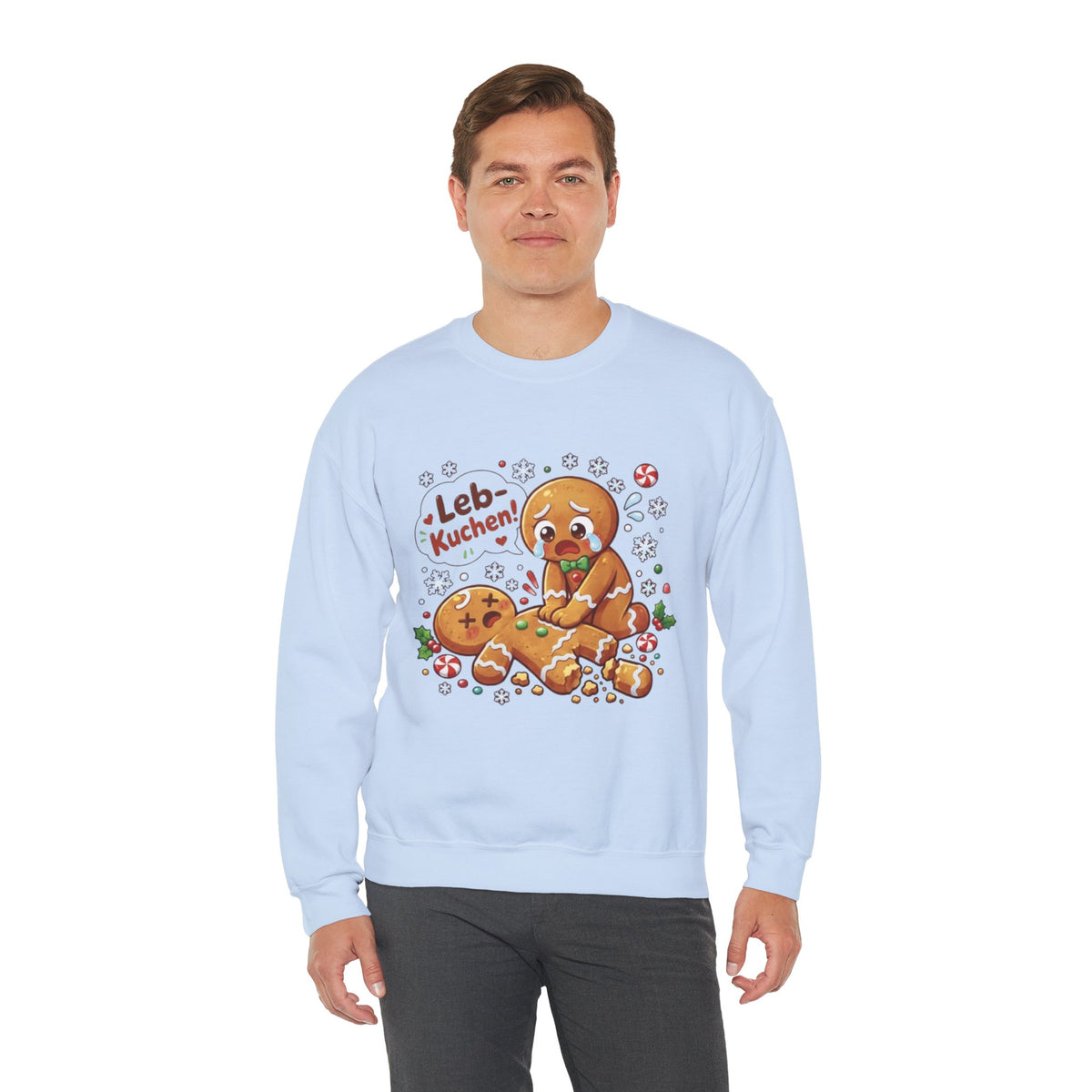 Weihnachtssweatshirt mit lustigem Lebkuchen-Motiv