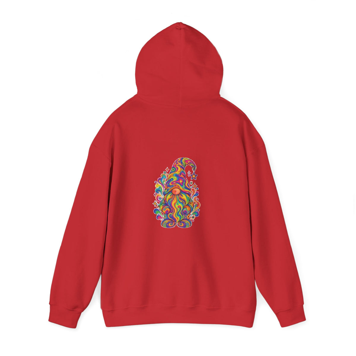 Hoodie mit buntem psychedelischem Wichtel-Motiv