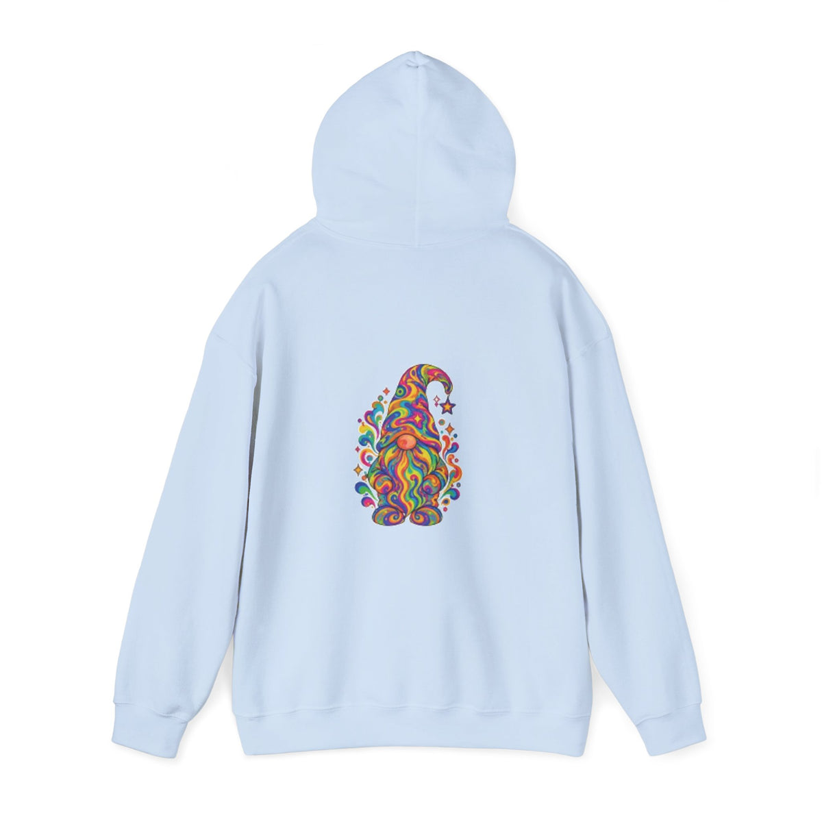 Hoodie mit buntem psychedelischem Wichtel-Motiv